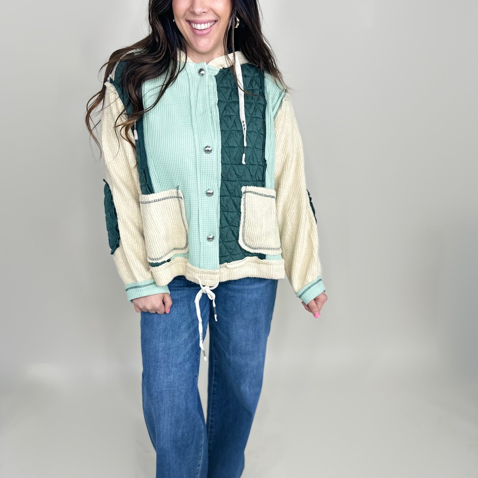 Restock: Down Bad Button Up Jacket-200 Jackets/Shackets-Pol-Heathered Boho Boutique, Women's Fashion and Accessories in Palmetto, FL
