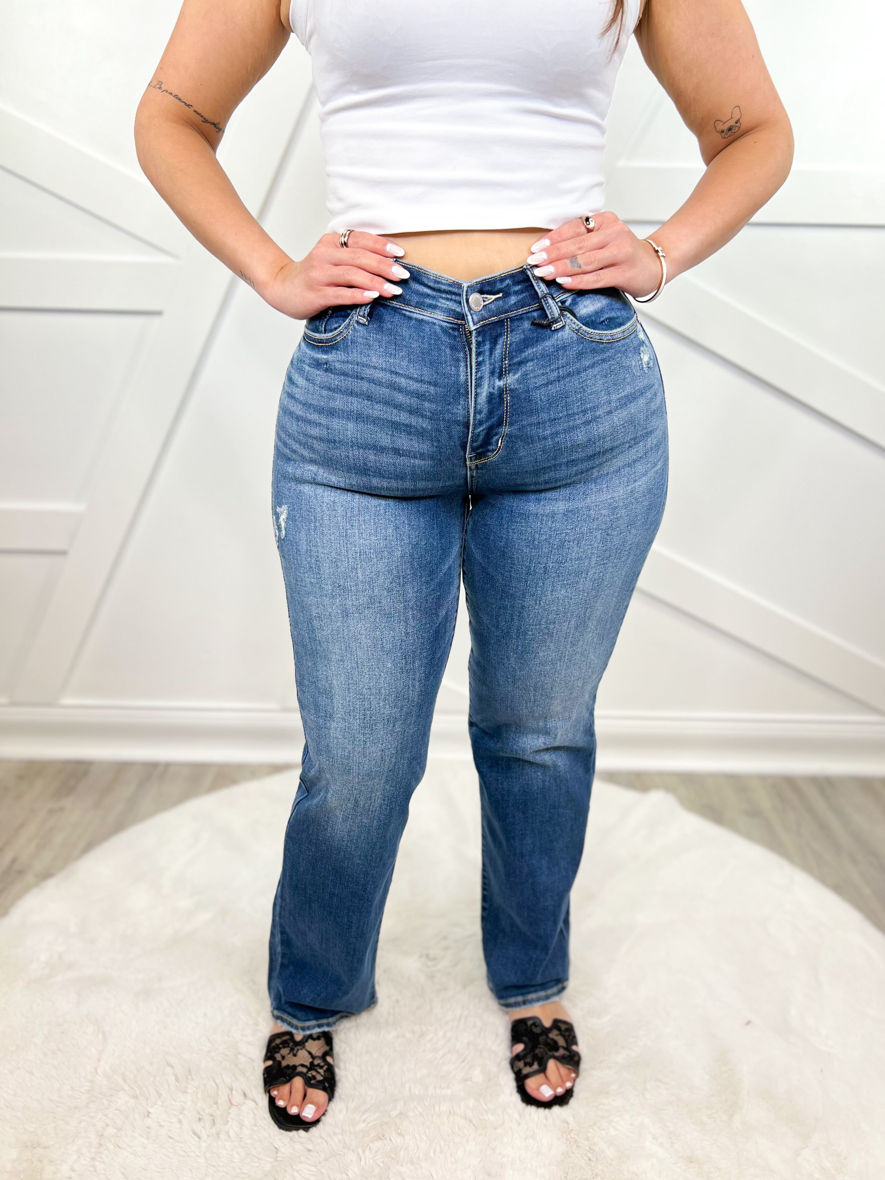 Major Upgrade Straight Leg Jeans by Judy Blue-190 Jeans-Judy Blue-Heathered Boho Boutique, Women's Fashion and Accessories in Palmetto, FL