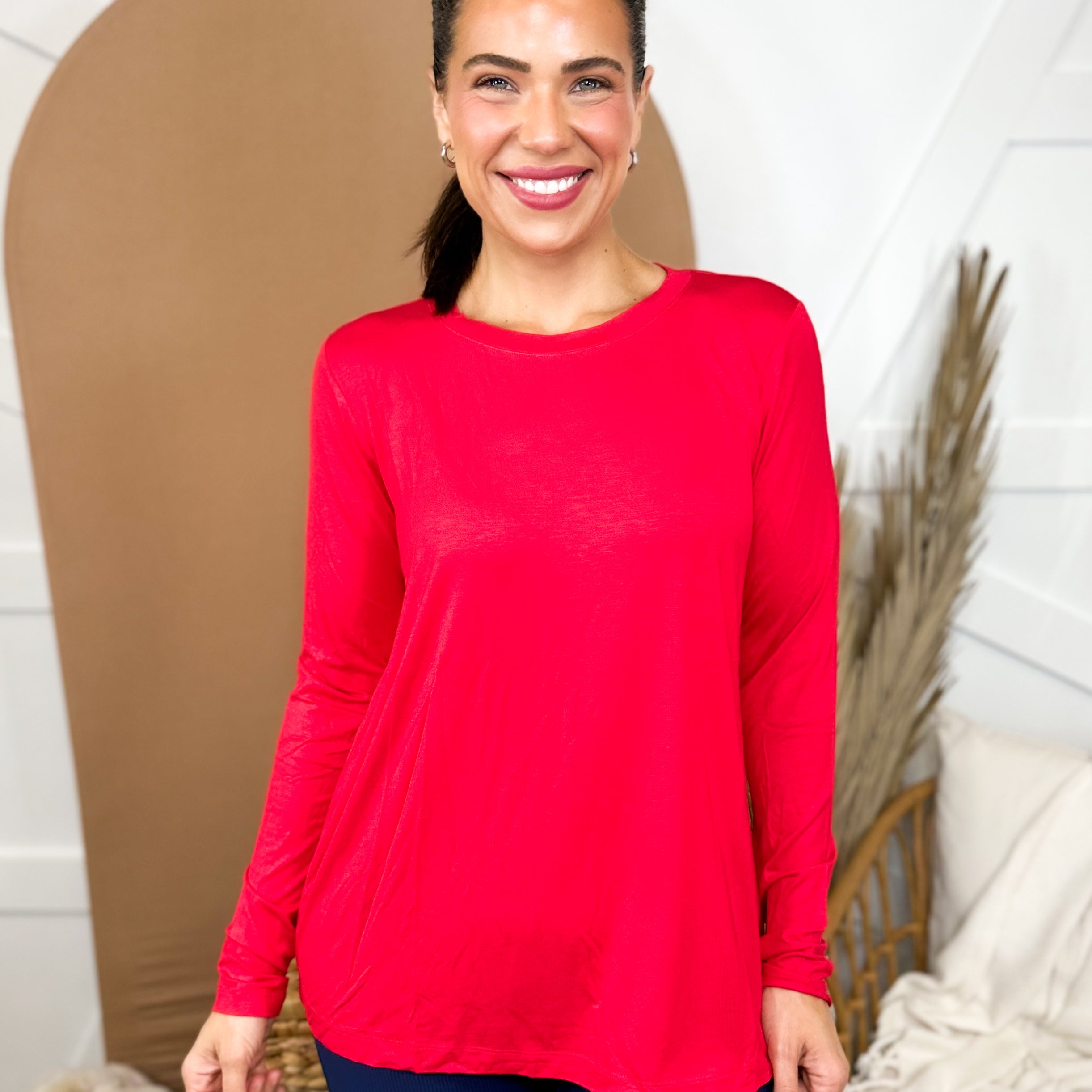 Best Shot Long Sleeve Top-120 LONG SLEEVE TOPS-RAE MODE-Heathered Boho Boutique, Women's Fashion and Accessories in Palmetto, FL