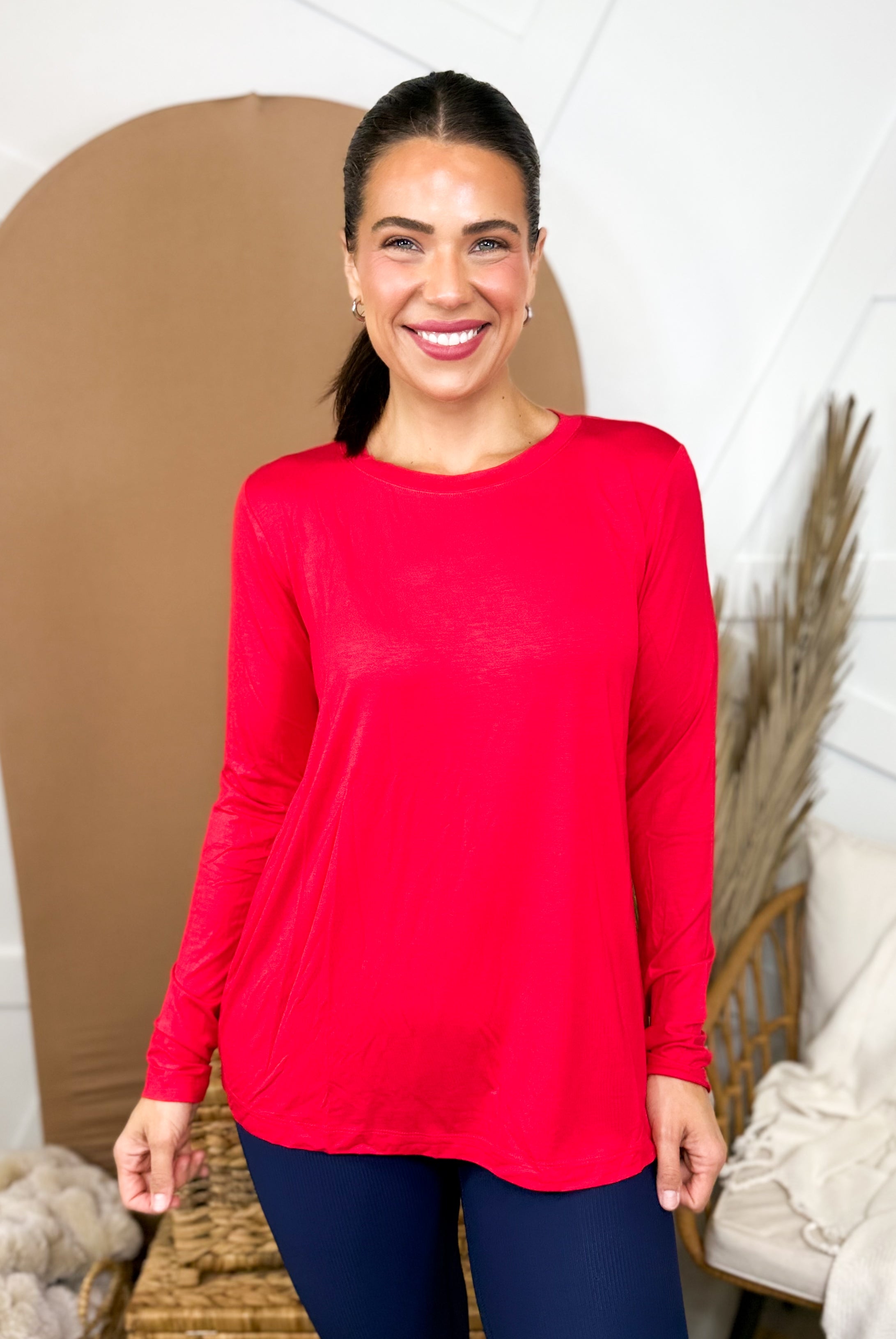 Best Shot Long Sleeve Top-120 LONG SLEEVE TOPS-RAE MODE-Heathered Boho Boutique, Women's Fashion and Accessories in Palmetto, FL