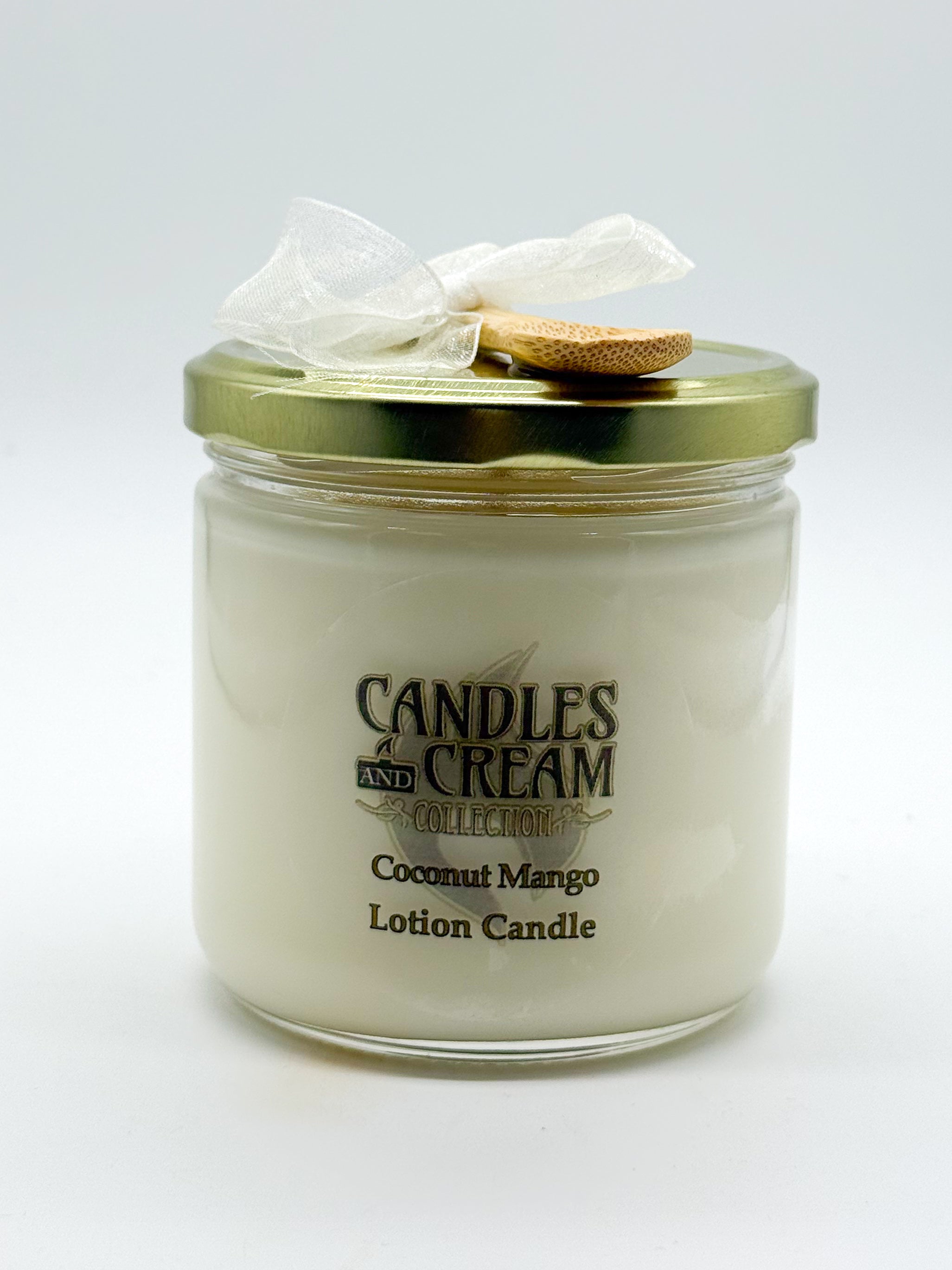 RESTOCK: Lotion Candle and Lotion Melts 10 oz Straight Glass - Coconut Mango-340 Other Accessories-Candles And Cream Collection-Heathered Boho Boutique, Women's Fashion and Accessories in Palmetto, FL