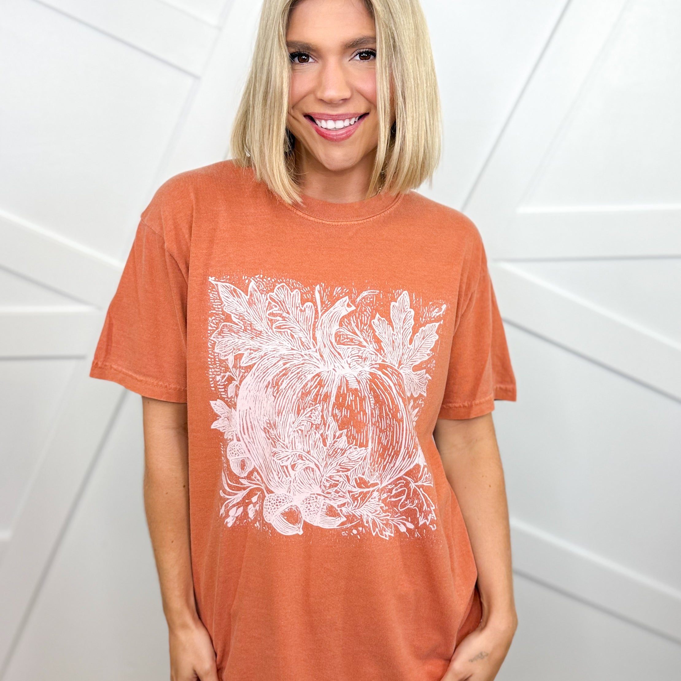 Pumpkin Linework Sketch-130 Graphic Tees-Heathered Boho-Heathered Boho Boutique, Women's Fashion and Accessories in Palmetto, FL