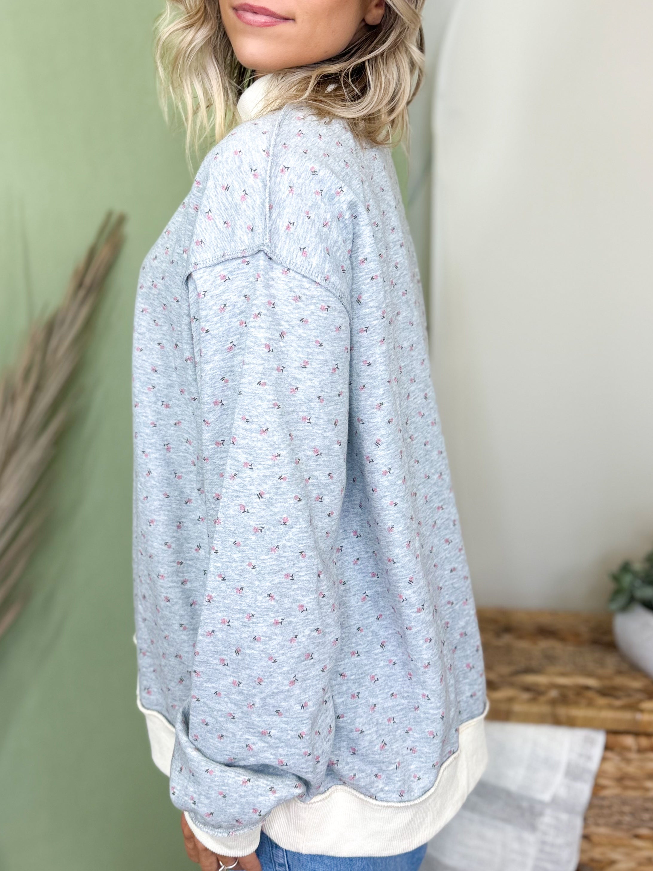 Silver Lining Sweater-125 SWEATER-HEIMISH-Heathered Boho Boutique, Women's Fashion and Accessories in Palmetto, FL