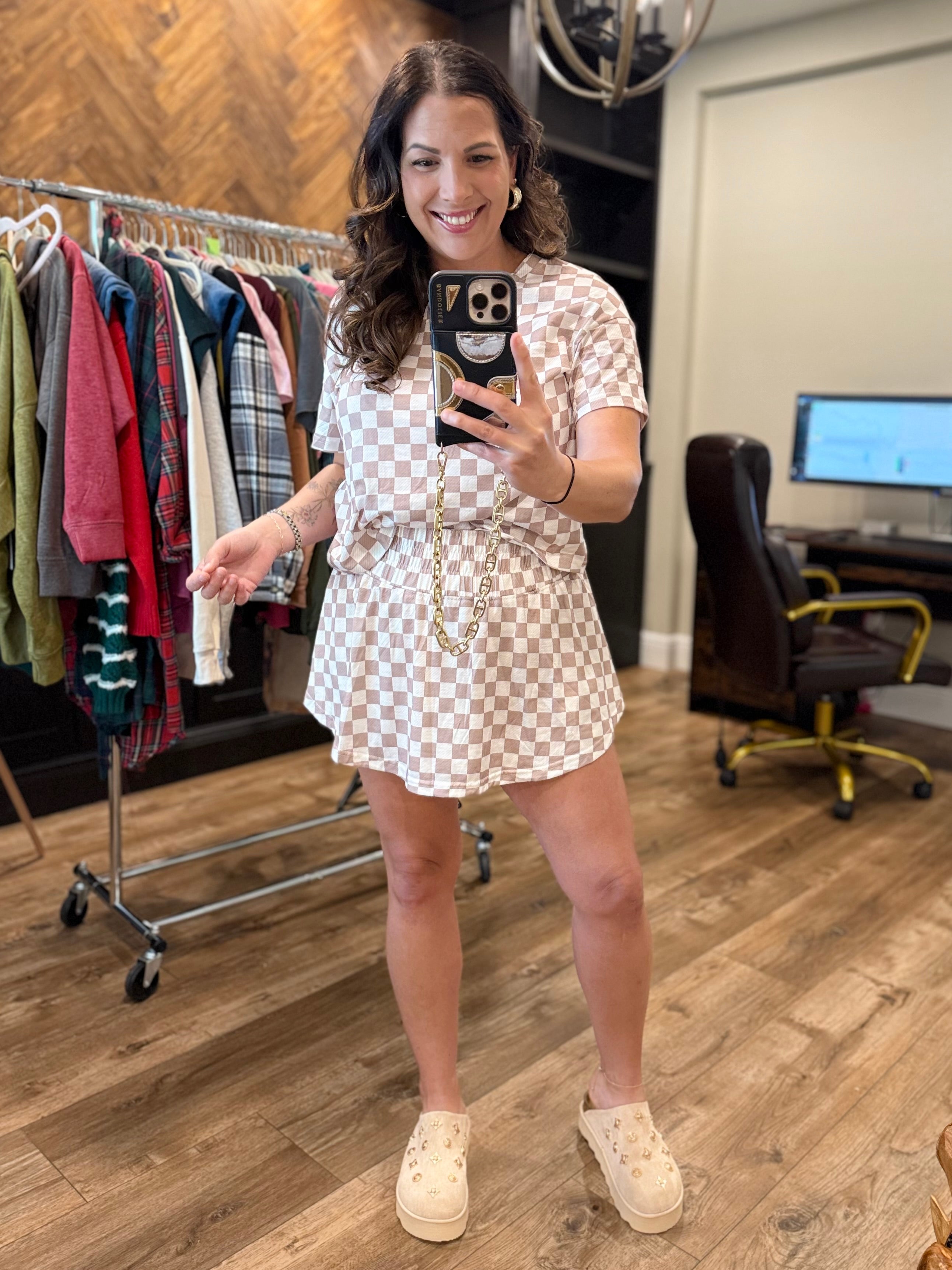 Checkmate Set-240 ACTIVEWEAR/SETS-LA Society-Heathered Boho Boutique, Women's Fashion and Accessories in Palmetto, FL