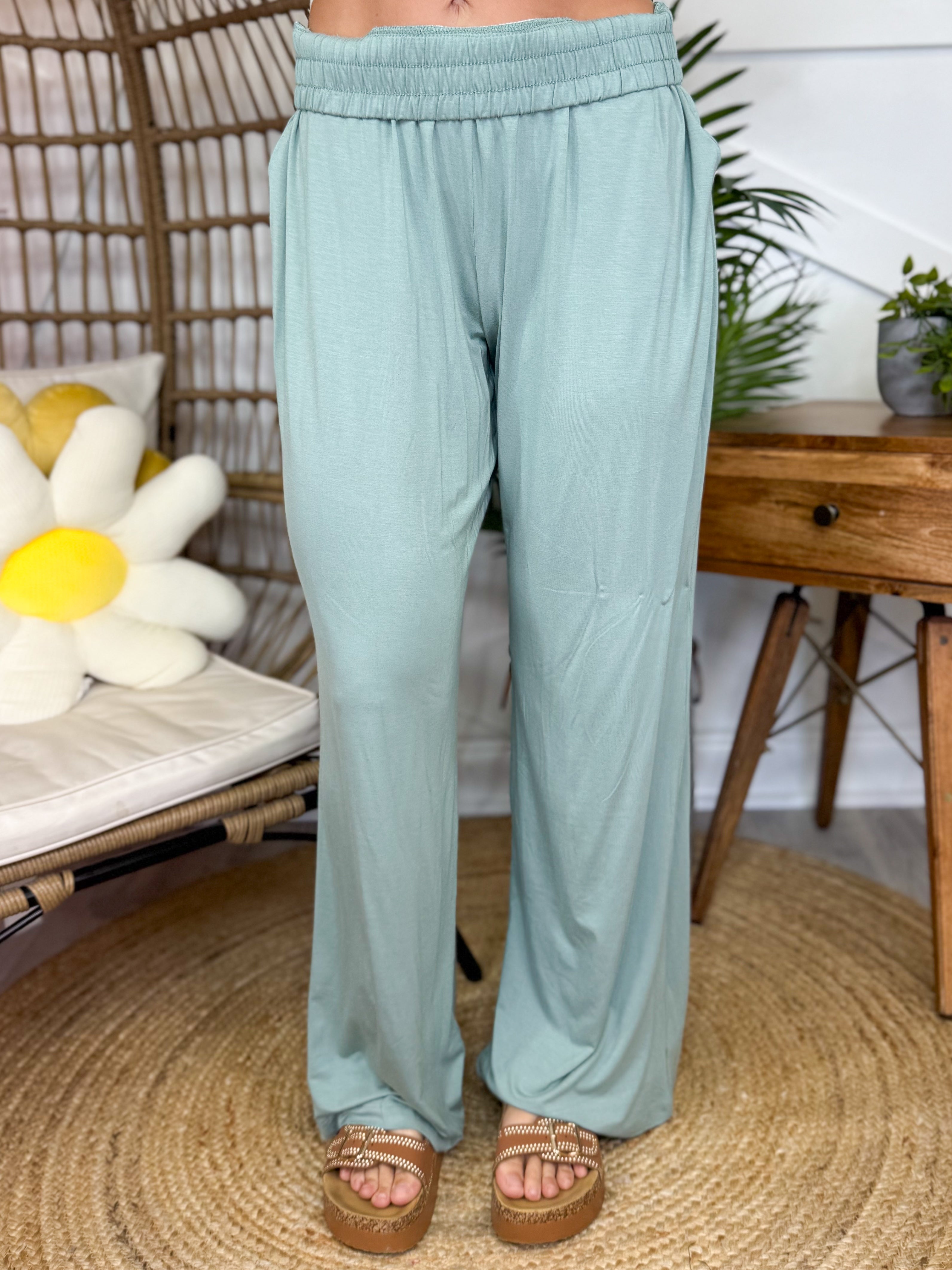 Restock: Game Changer Wide Leg Pants-150 PANTS-RAE MODE-Heathered Boho Boutique, Women's Fashion and Accessories in Palmetto, FL