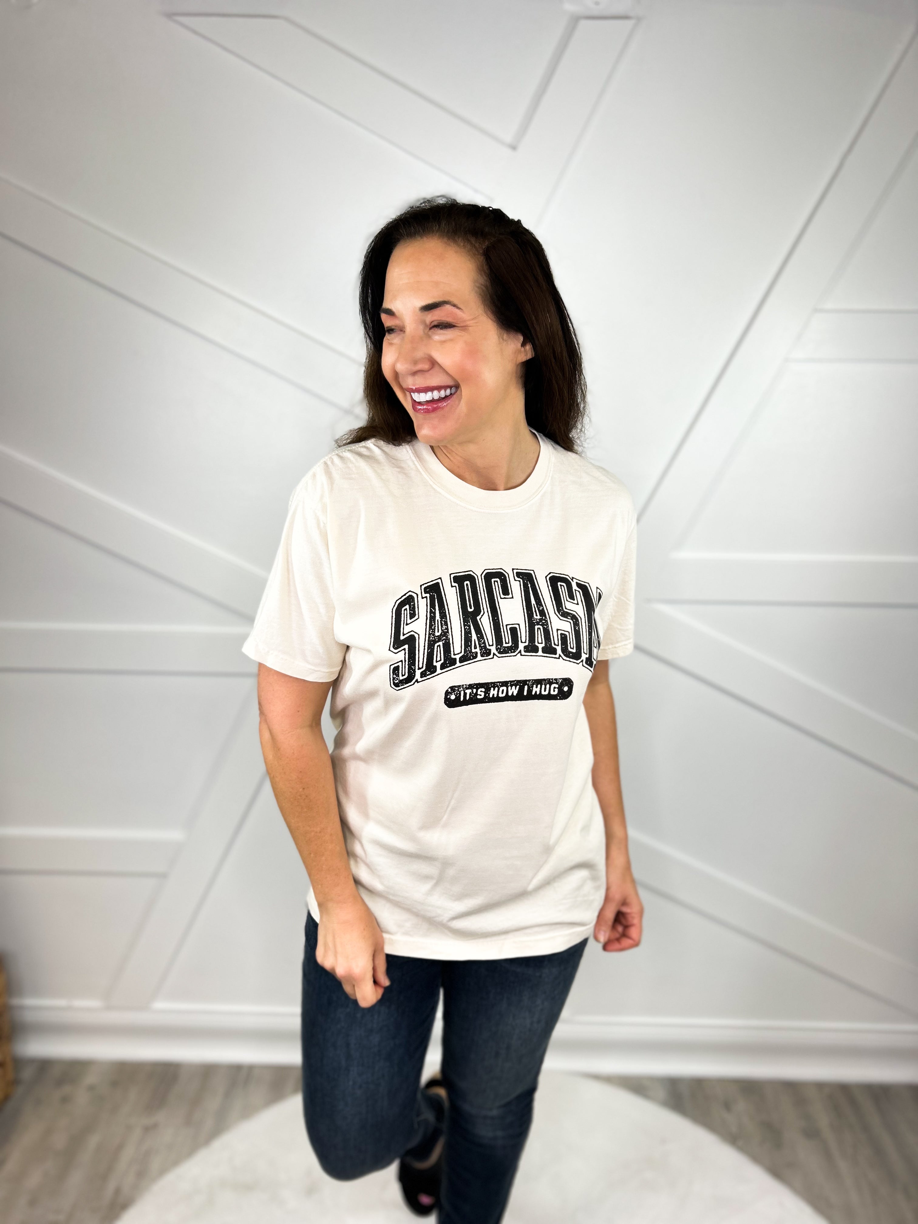 How I Hug Graphic Tee-130 Graphic Tees-Heathered Boho-Heathered Boho Boutique, Women's Fashion and Accessories in Palmetto, FL