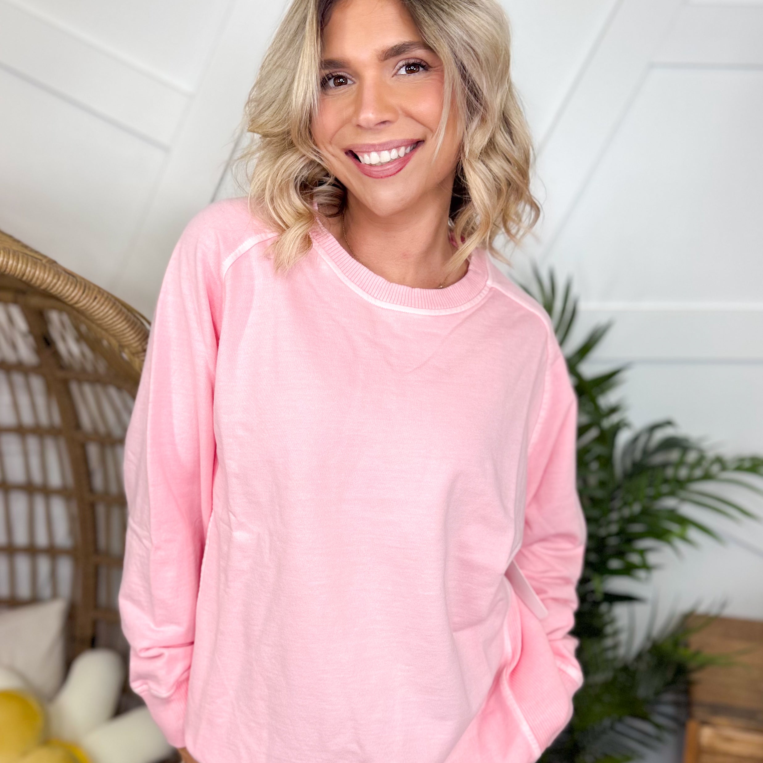 Lived In Layer Pullover-120 LONG SLEEVE TOPS-ZENANA-Heathered Boho Boutique, Women's Fashion and Accessories in Palmetto, FL