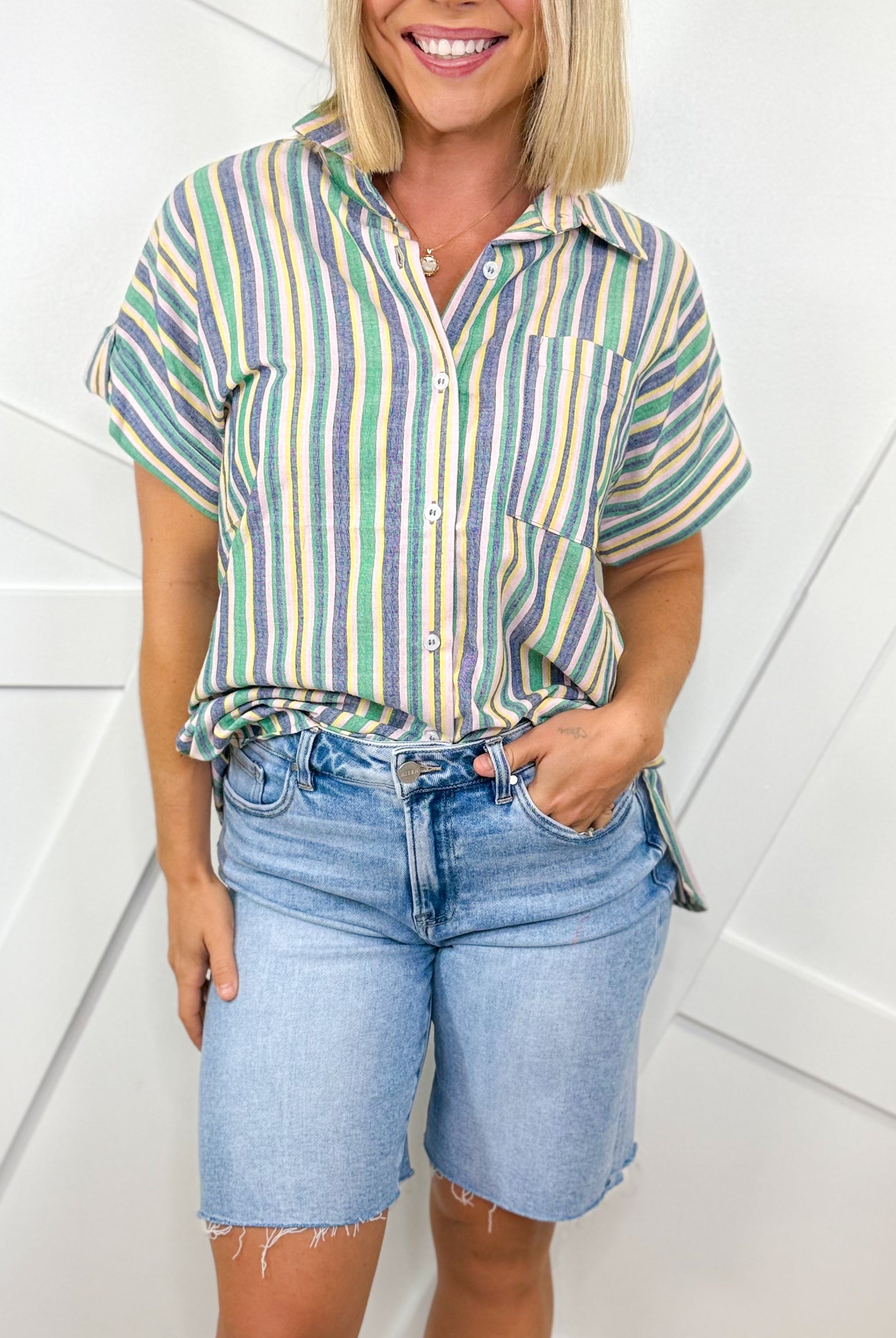 Make No Mistake Bermuda Shorts by Risen-160 shorts-Risen Jeans-Heathered Boho Boutique, Women's Fashion and Accessories in Palmetto, FL