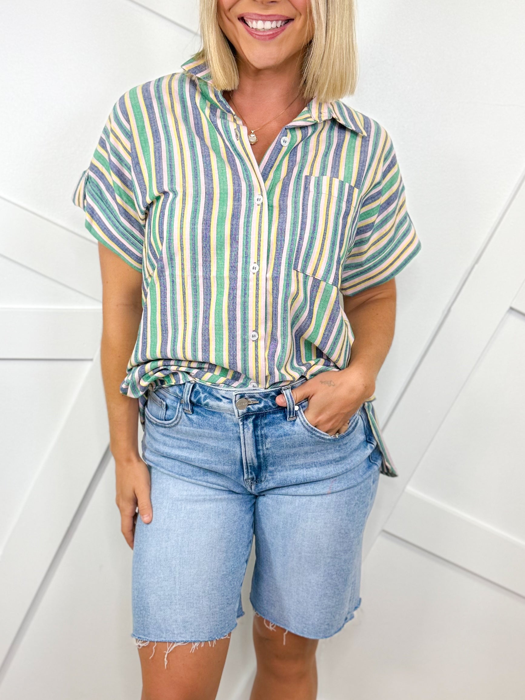 Make No Mistake Bermuda Shorts by Risen-160 shorts-Risen Jeans-Heathered Boho Boutique, Women's Fashion and Accessories in Palmetto, FL