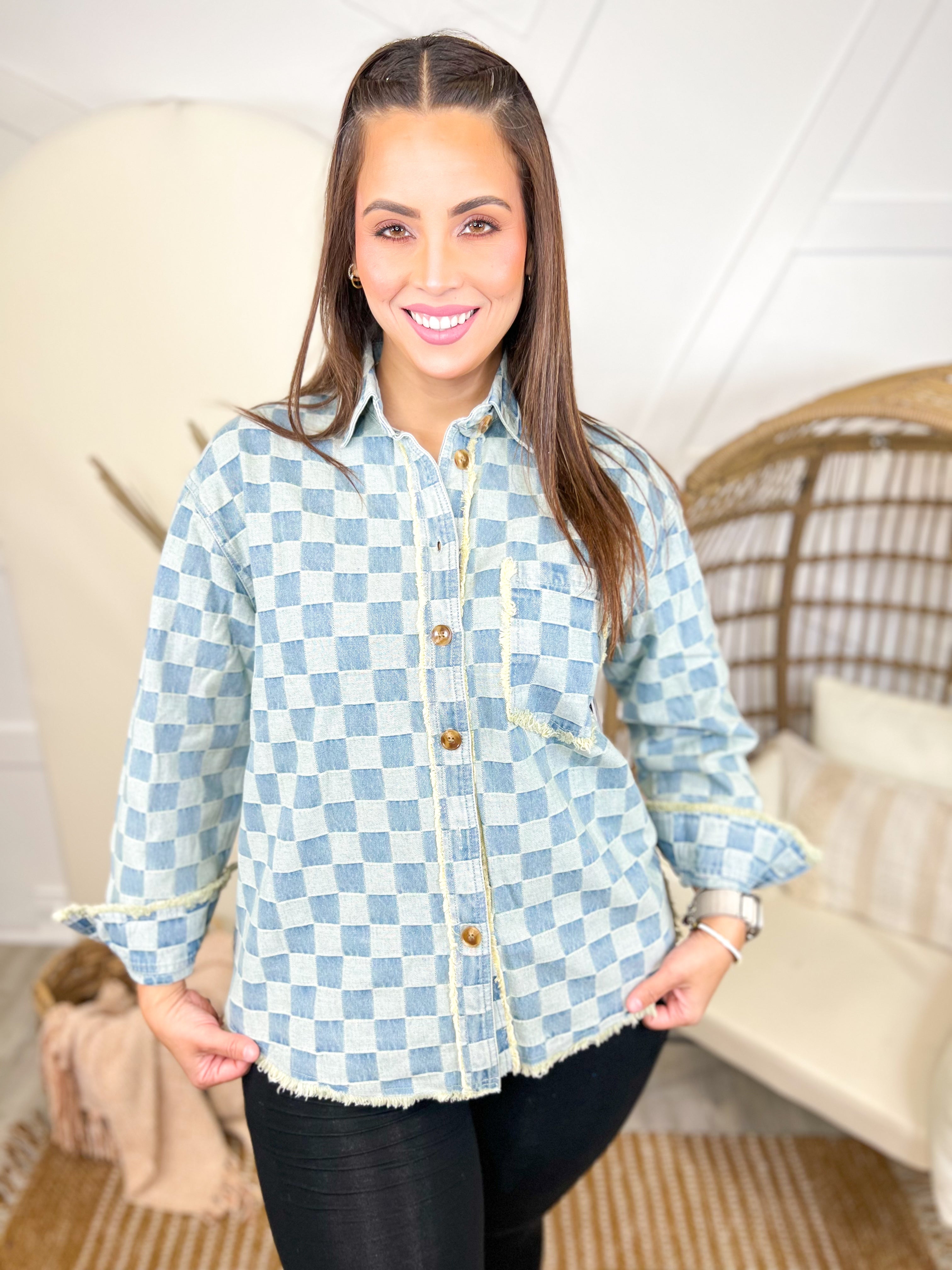 All Nighter Shacket-200 Jackets/Shackets-SWEET GENERIS-Heathered Boho Boutique, Women's Fashion and Accessories in Palmetto, FL