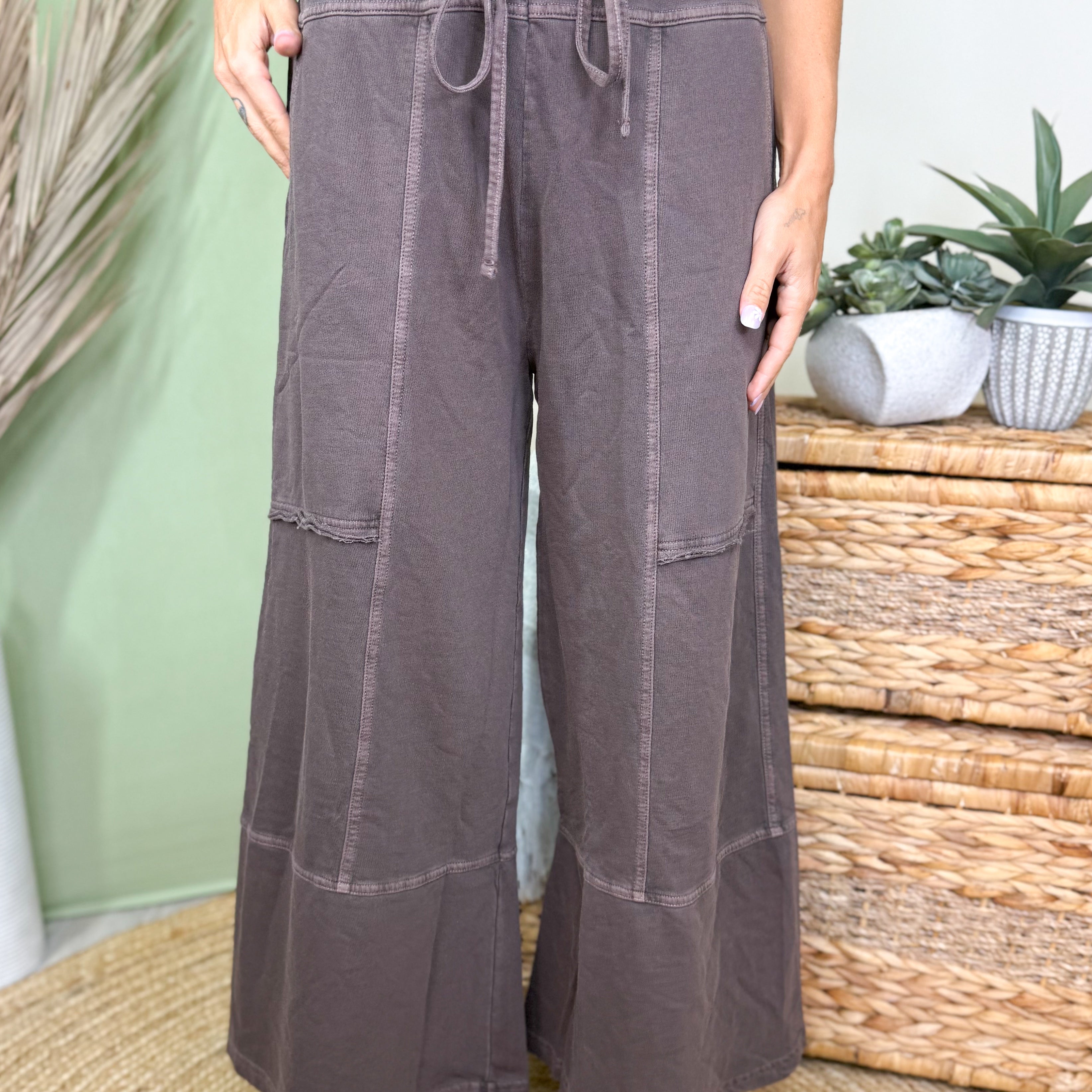 The Weekend Wander Pants-150 PANTS-ZENANA-Heathered Boho Boutique, Women's Fashion and Accessories in Palmetto, FL