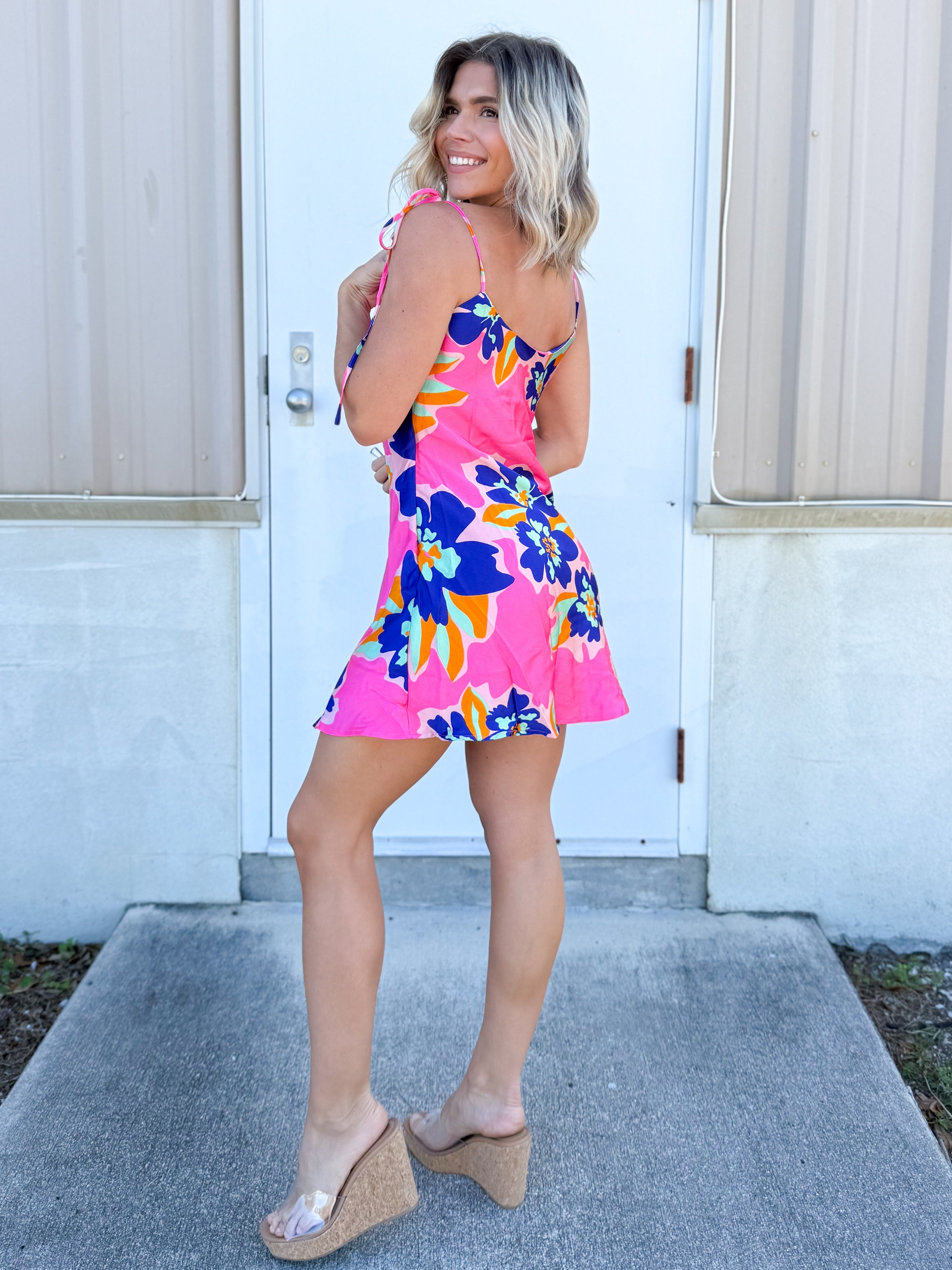 Electric Bloom Slip Dress-230 DRESSES/JUMPSUITS/ROMPERS-POLAGRAM-Heathered Boho Boutique, Women's Fashion and Accessories in Palmetto, FL