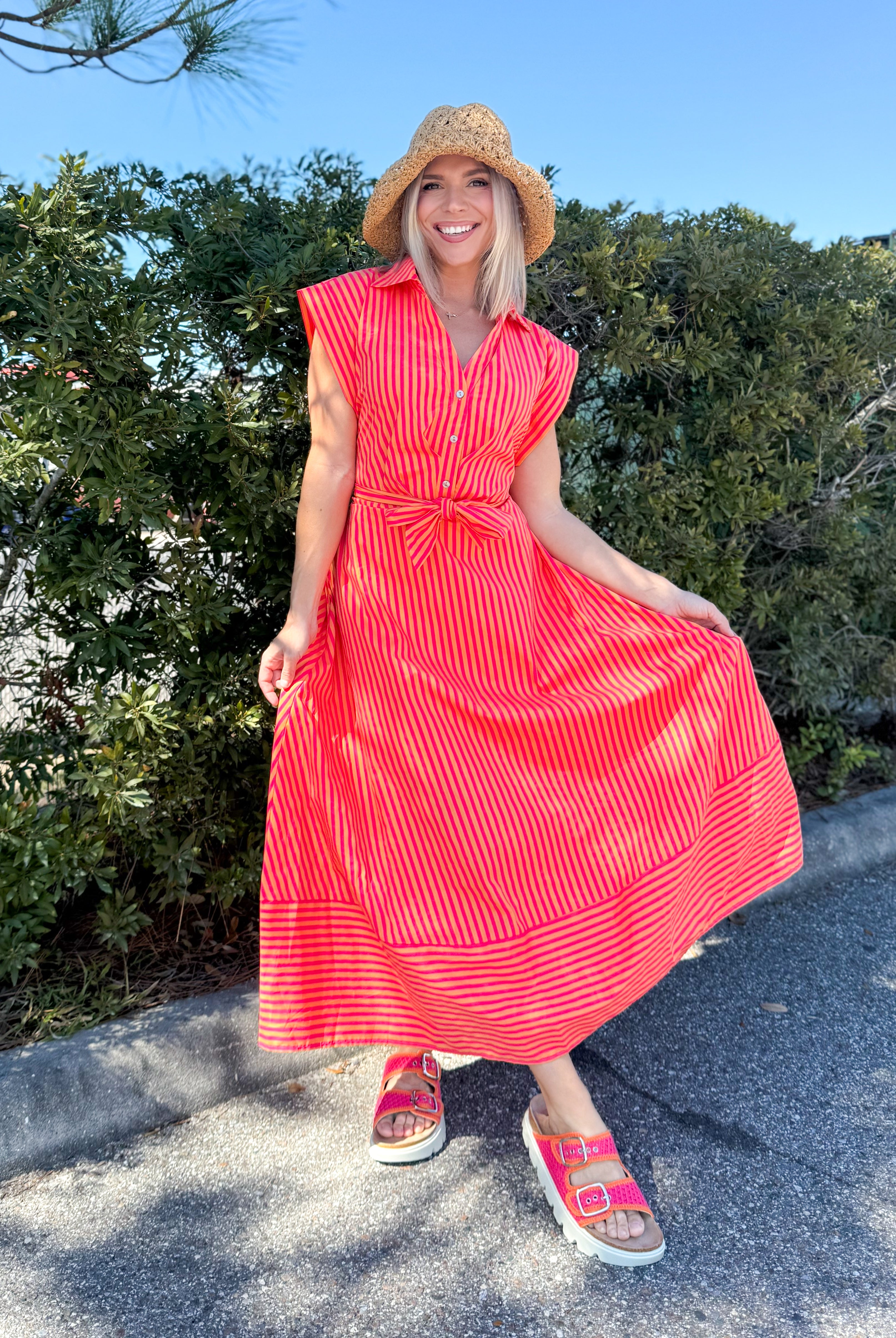 Practical Woman Dress-230 DRESSES/JUMPSUITS/ROMPERS-ENTRO-Heathered Boho Boutique, Women's Fashion and Accessories in Palmetto, FL