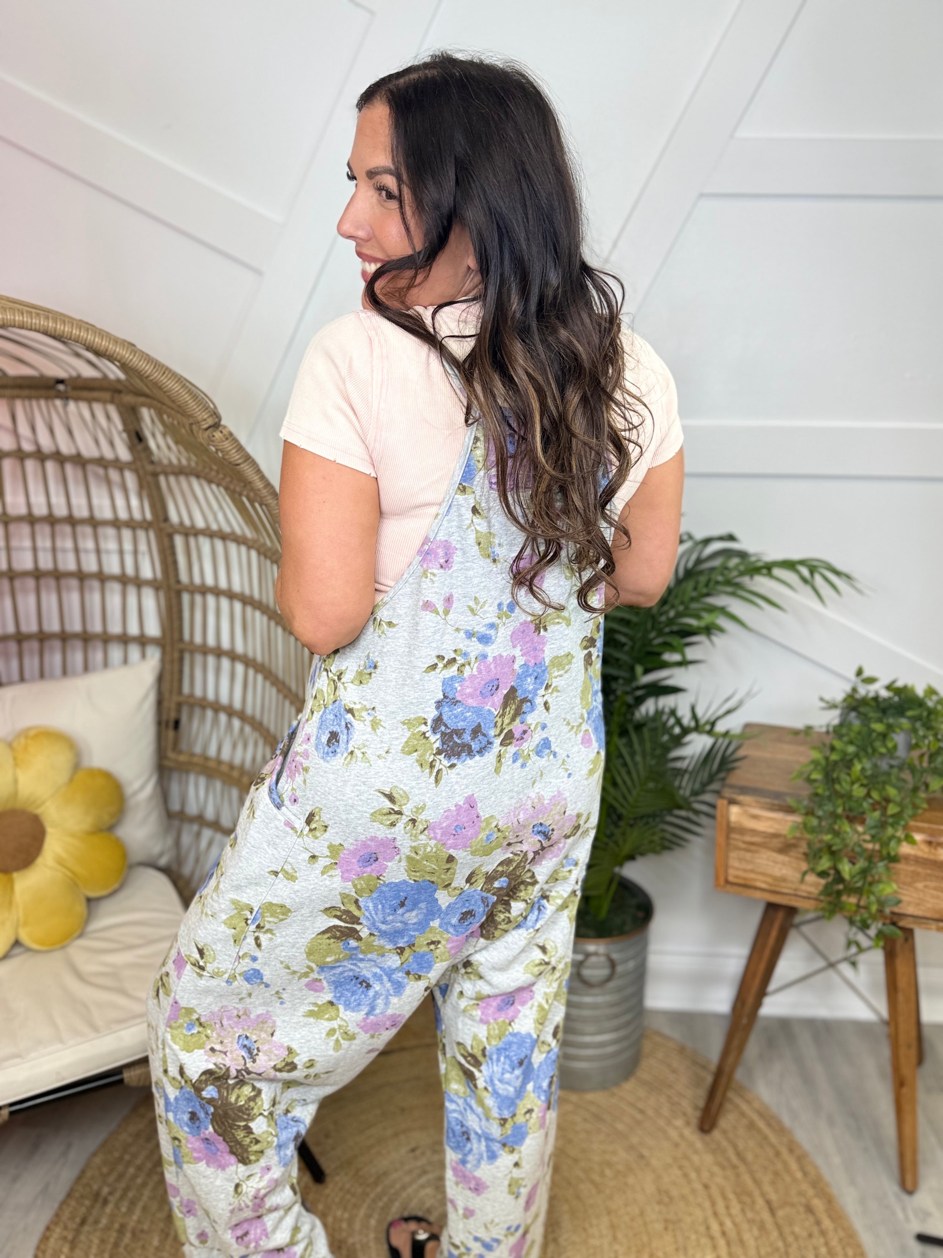 Flower Garden Jumpsuit-230 DRESSES/JUMPSUITS/ROMPERS-Davi & Dani-Heathered Boho Boutique, Women's Fashion and Accessories in Palmetto, FL