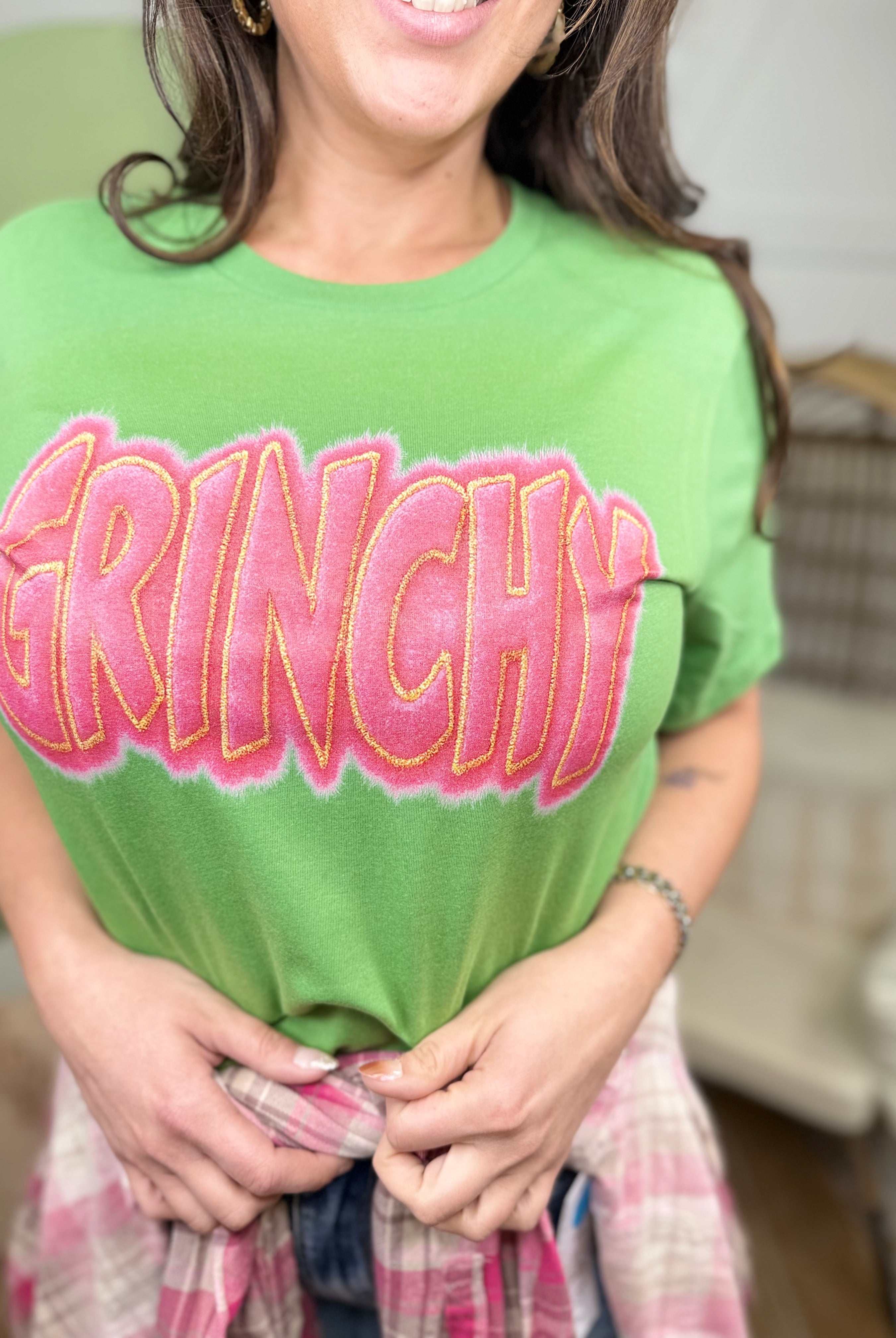 Grinchy Graphic Tee-130 Graphic Tees-Heathered Boho-Heathered Boho Boutique, Women's Fashion and Accessories in Palmetto, FL