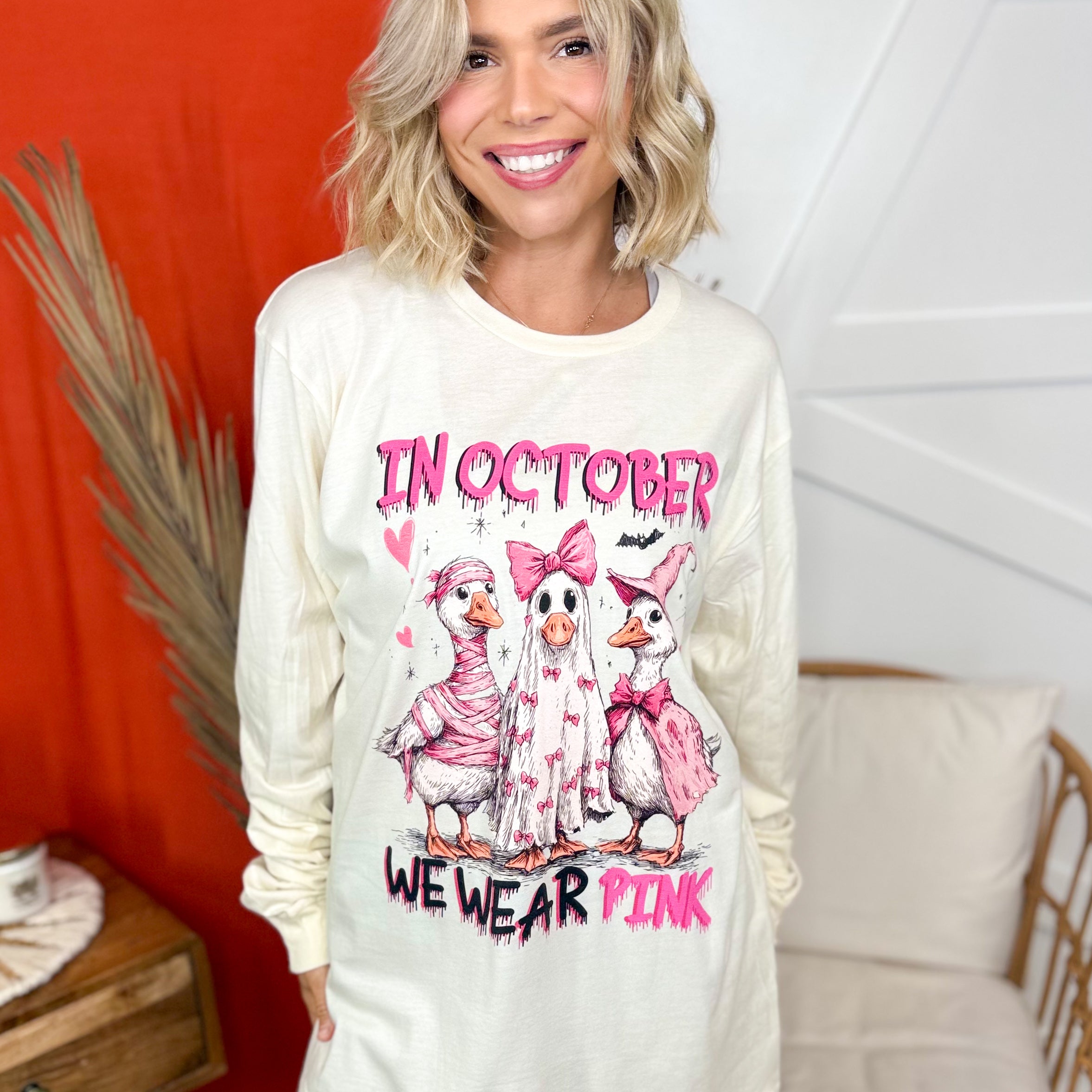 BCA Geese Graphic Long Sleeve-130 Graphic Tees-Heathered Boho-Heathered Boho Boutique, Women's Fashion and Accessories in Palmetto, FL