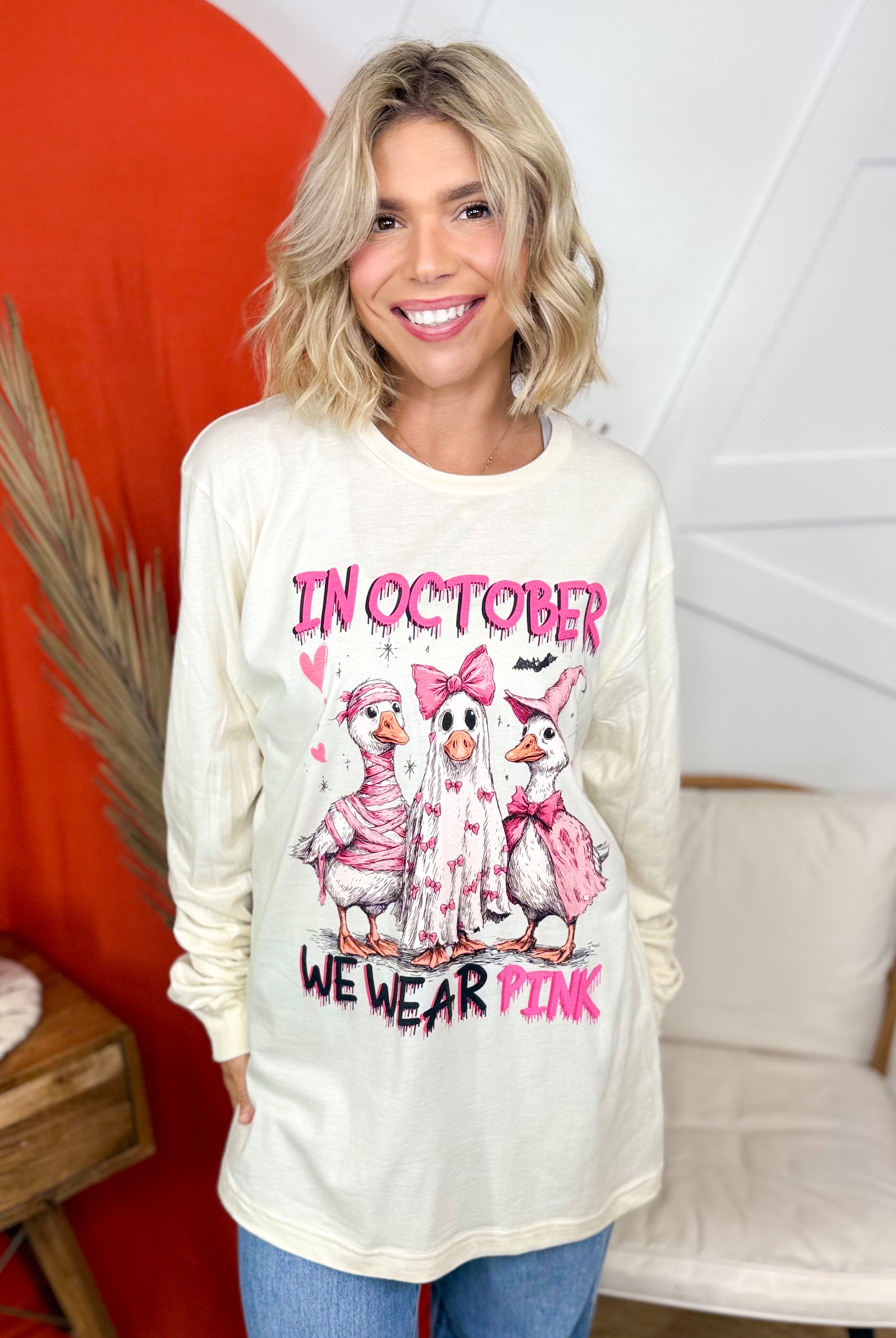 BCA Geese Graphic Long Sleeve-130 Graphic Tees-Heathered Boho-Heathered Boho Boutique, Women's Fashion and Accessories in Palmetto, FL