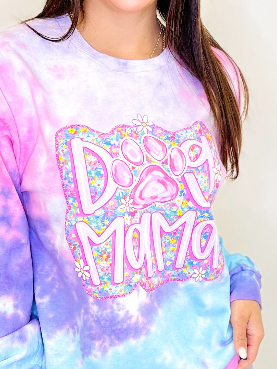 Dog Mama Graphic Long Sleeve-130 Graphic Tees-Heathered Boho-Heathered Boho Boutique, Women's Fashion and Accessories in Palmetto, FL