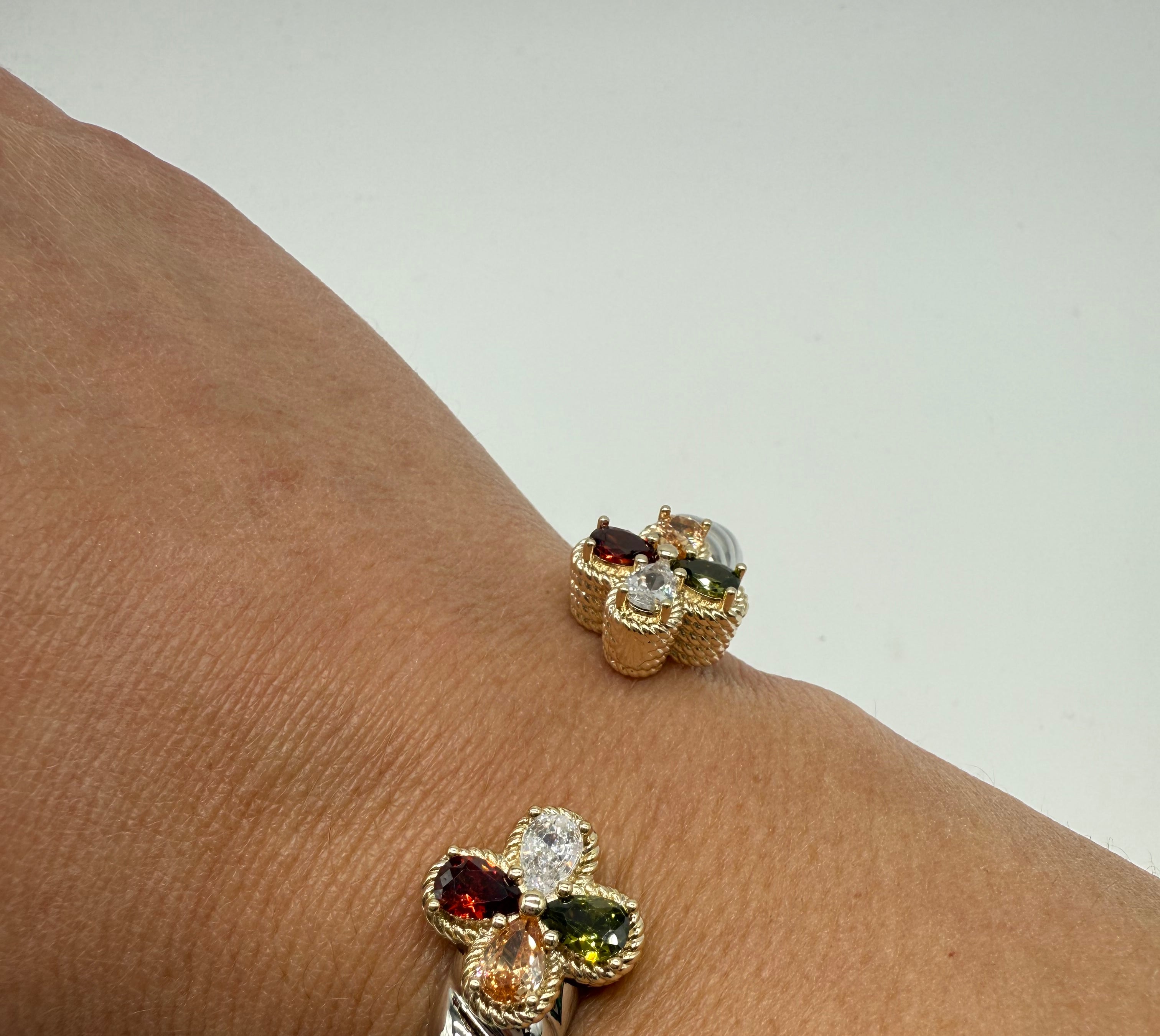 Autumn Flower Lever Bangle-310 Jewelry-Millenx Accessories, LLC.-Heathered Boho Boutique, Women's Fashion and Accessories in Palmetto, FL