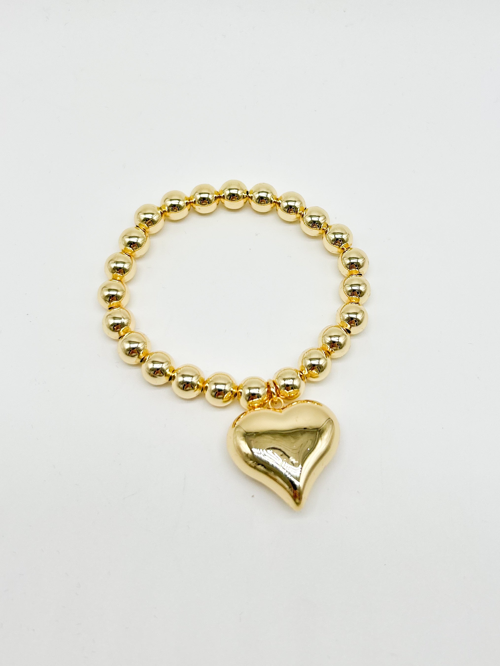 Puff Heart Stretch Bracelet-310 Jewelry-JOSEPH ANTHONY NY, INC.-Heathered Boho Boutique, Women's Fashion and Accessories in Palmetto, FL