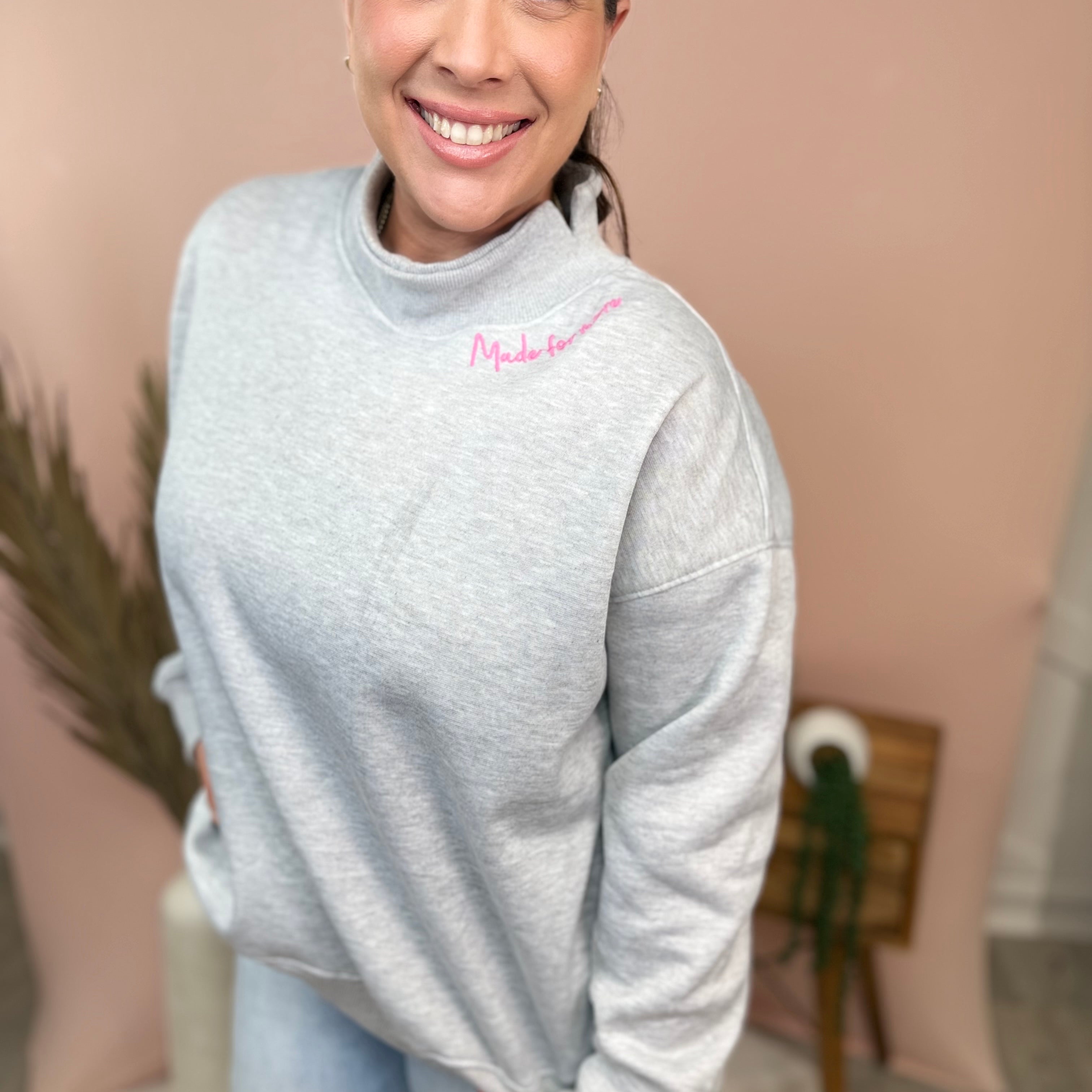Made for More Cloud Embroidered Sweatshirt-125 Sweater-Heathered Boho-Heathered Boho Boutique, Women's Fashion and Accessories in Palmetto, FL