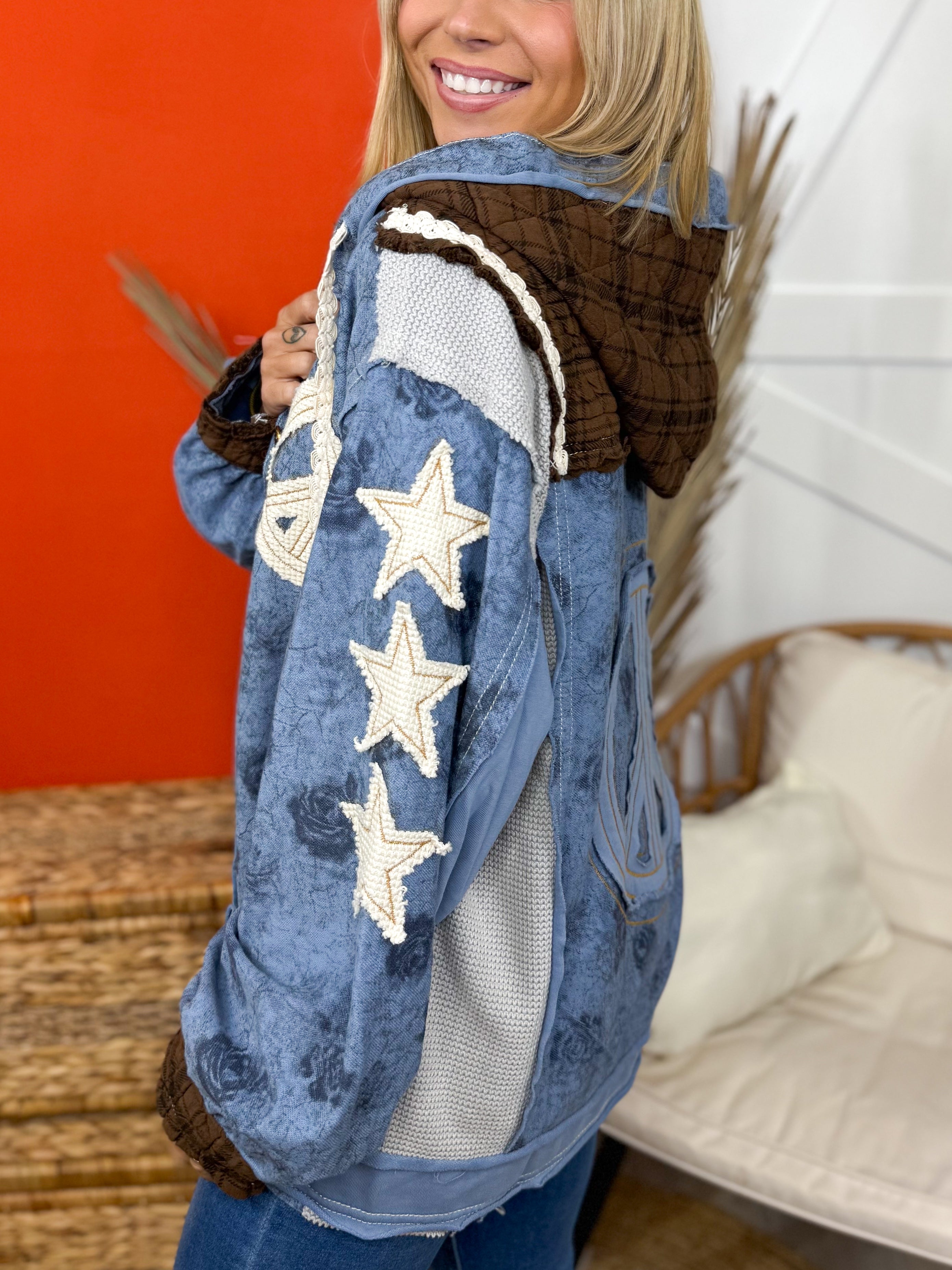 Act of Peace Jacket-200 JACKETS/SHACKETS-POL-Heathered Boho Boutique, Women's Fashion and Accessories in Palmetto, FL