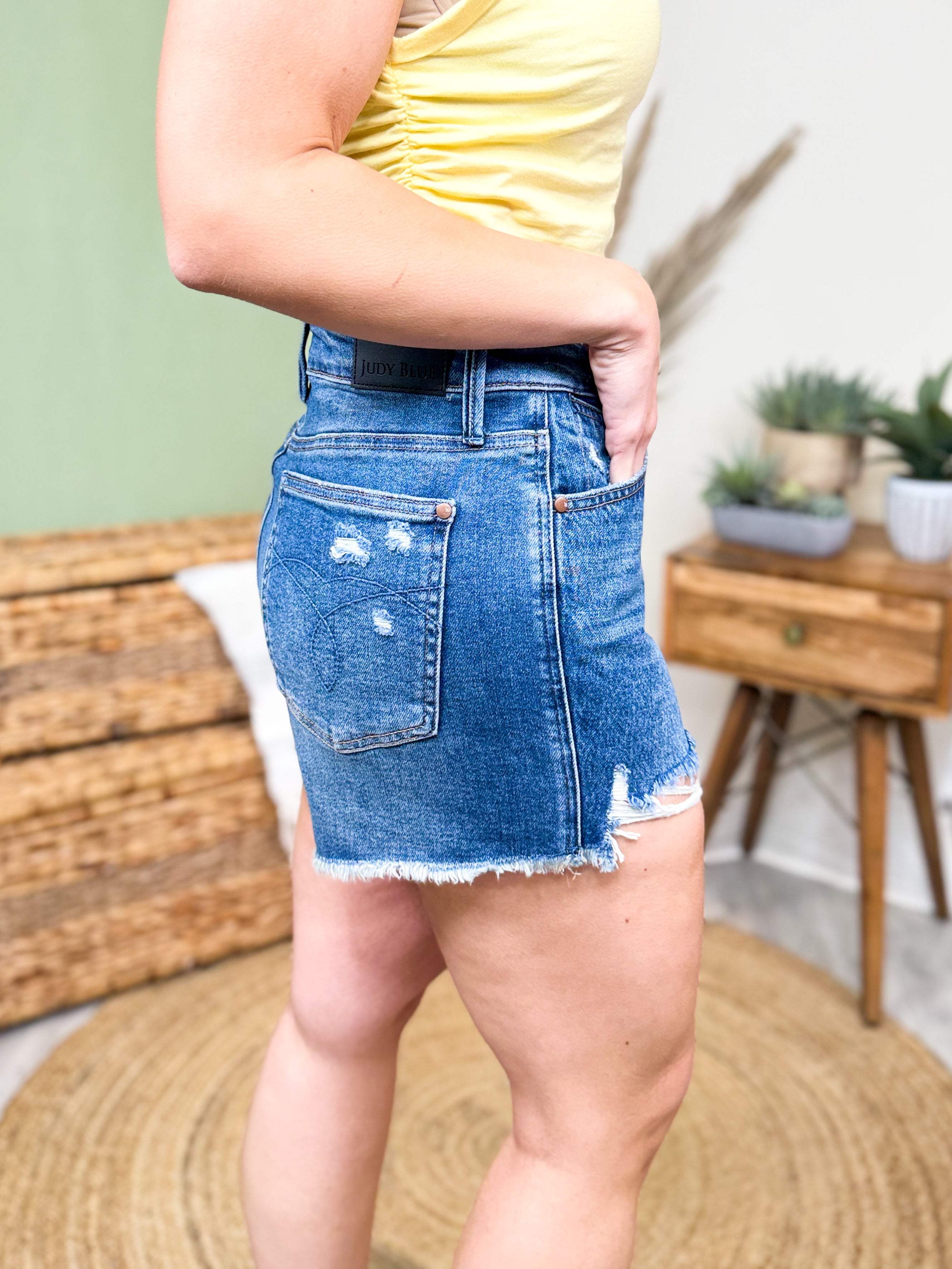 Daydream Cut Off Shorts By Judy Blue-160 SHORTS-JUDY BLUE-Heathered Boho Boutique, Women's Fashion and Accessories in Palmetto, FL