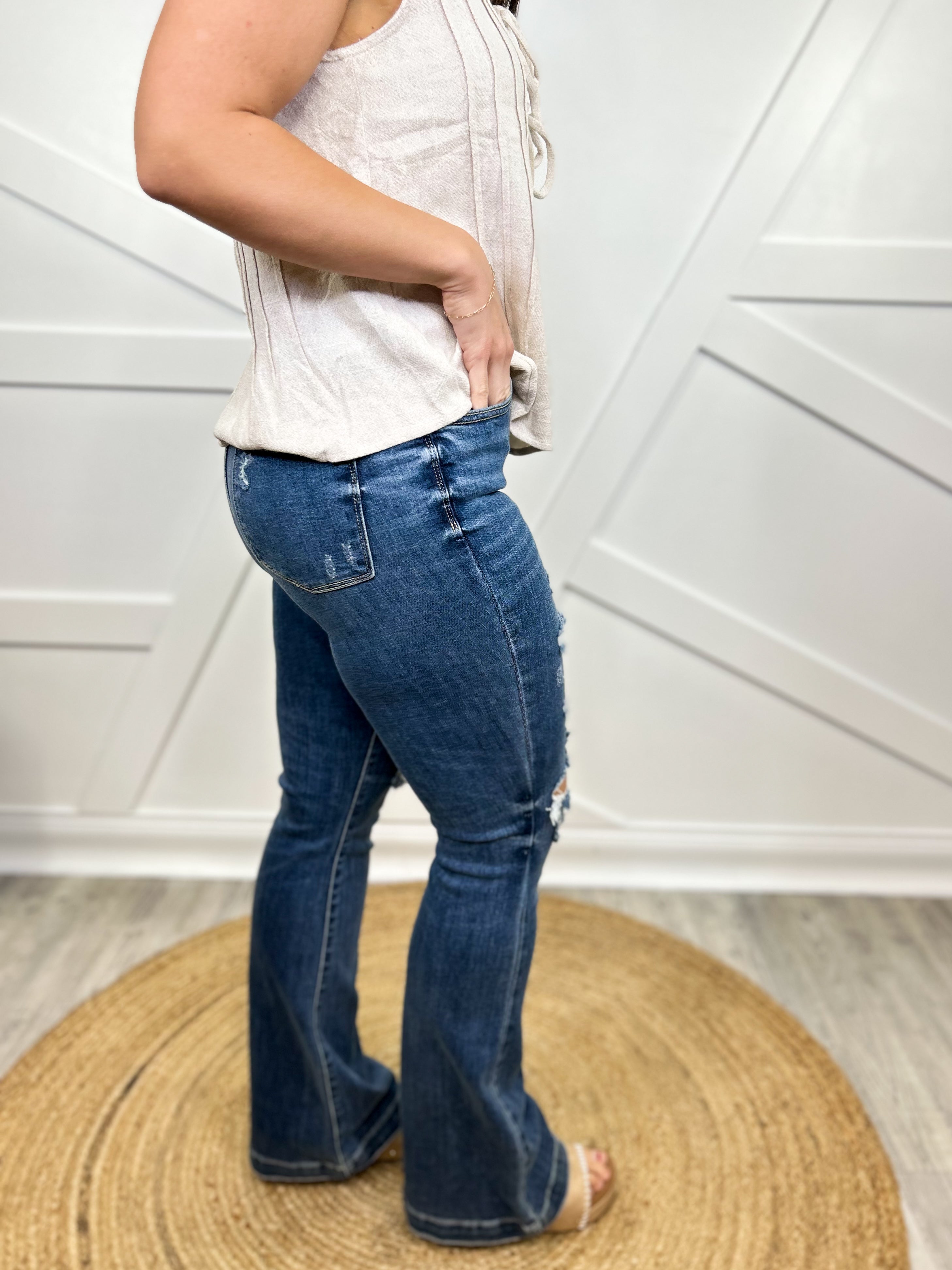 Apple Bottom Flares by Judy Blue-190 Jeans-Judy Blue-Heathered Boho Boutique, Women's Fashion and Accessories in Palmetto, FL