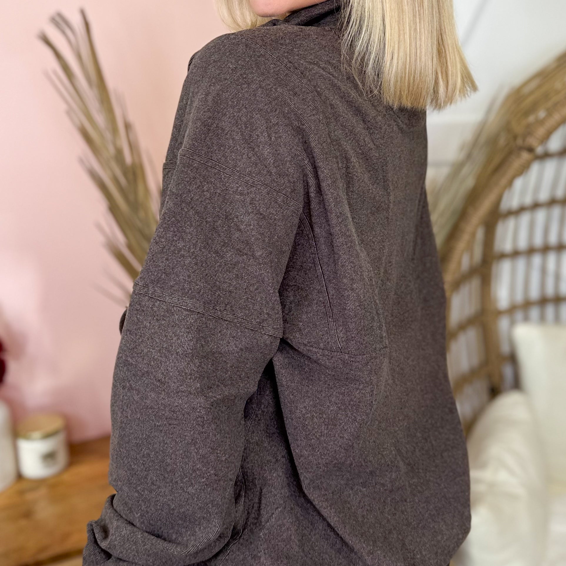 Right On Track Half Zip Sweatshirt-125 Sweater-RAE MODE-Heathered Boho Boutique, Women's Fashion and Accessories in Palmetto, FL