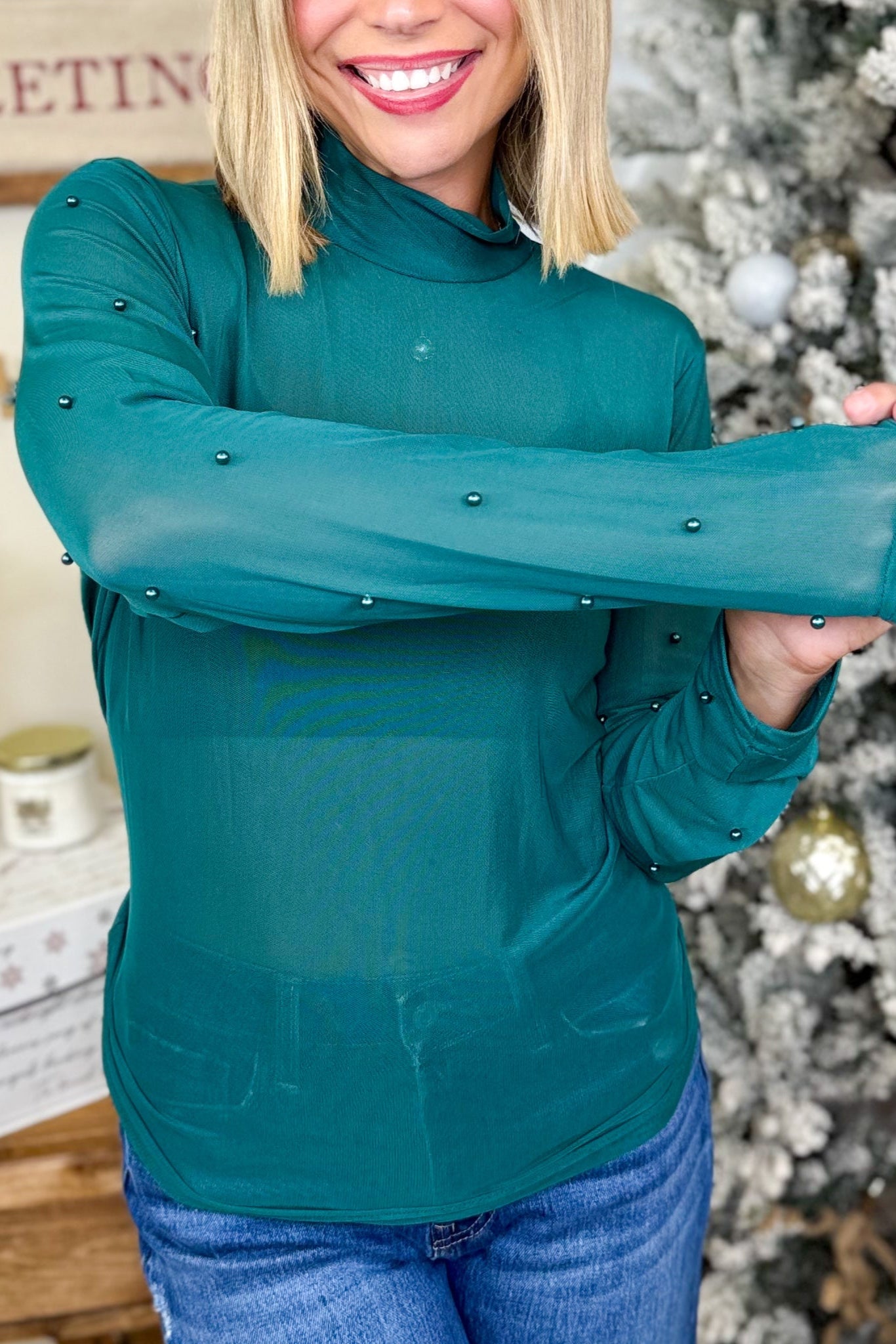 Mock Up Mock Neck Top-120 LONG SLEEVE TOPS-SOUTHERN GRACE-Heathered Boho Boutique, Women's Fashion and Accessories in Palmetto, FL