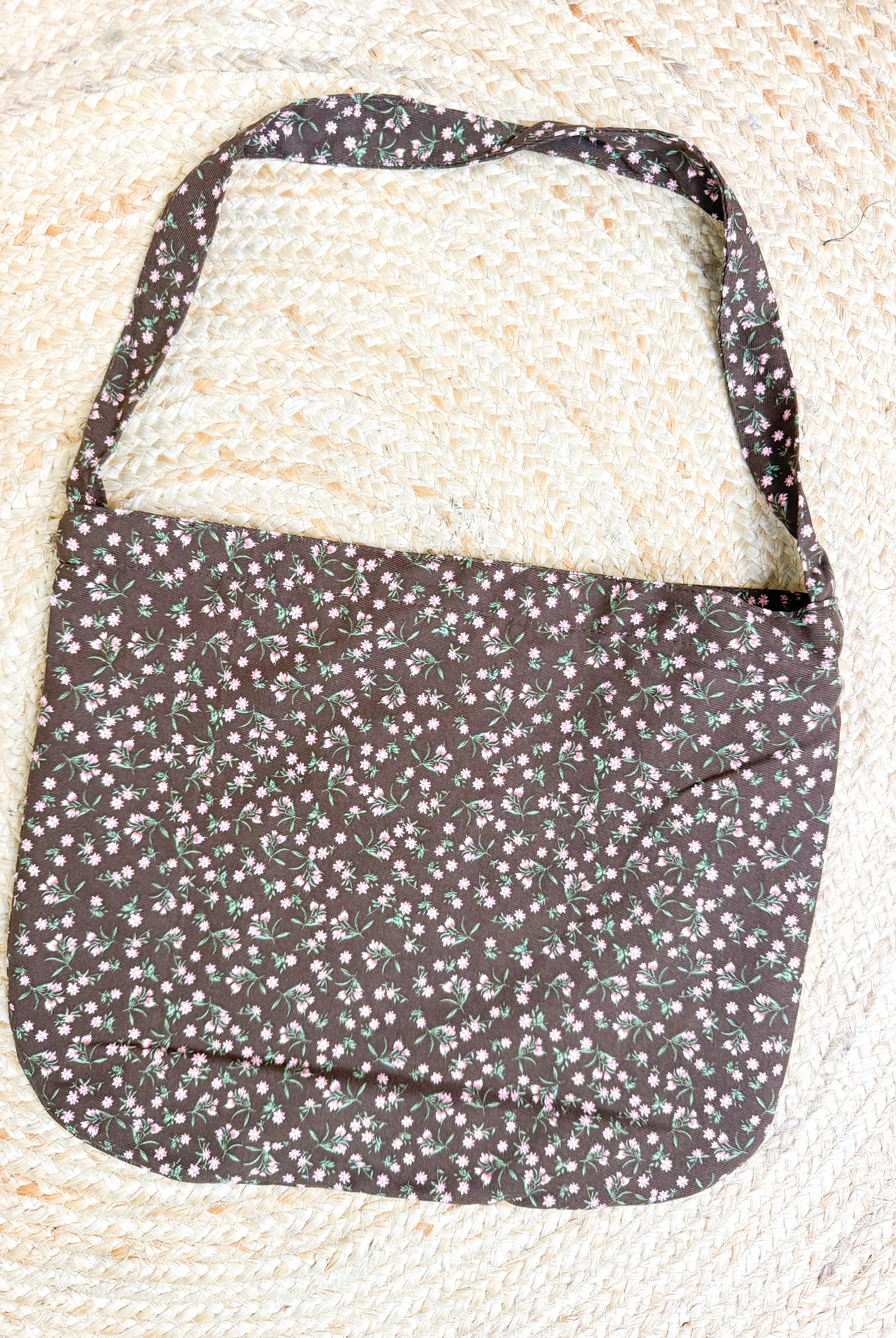 Pink Flower Square Canvas Crossbody Bag-320 Bags-Heathered Boho-Heathered Boho Boutique, Women's Fashion and Accessories in Palmetto, FL
