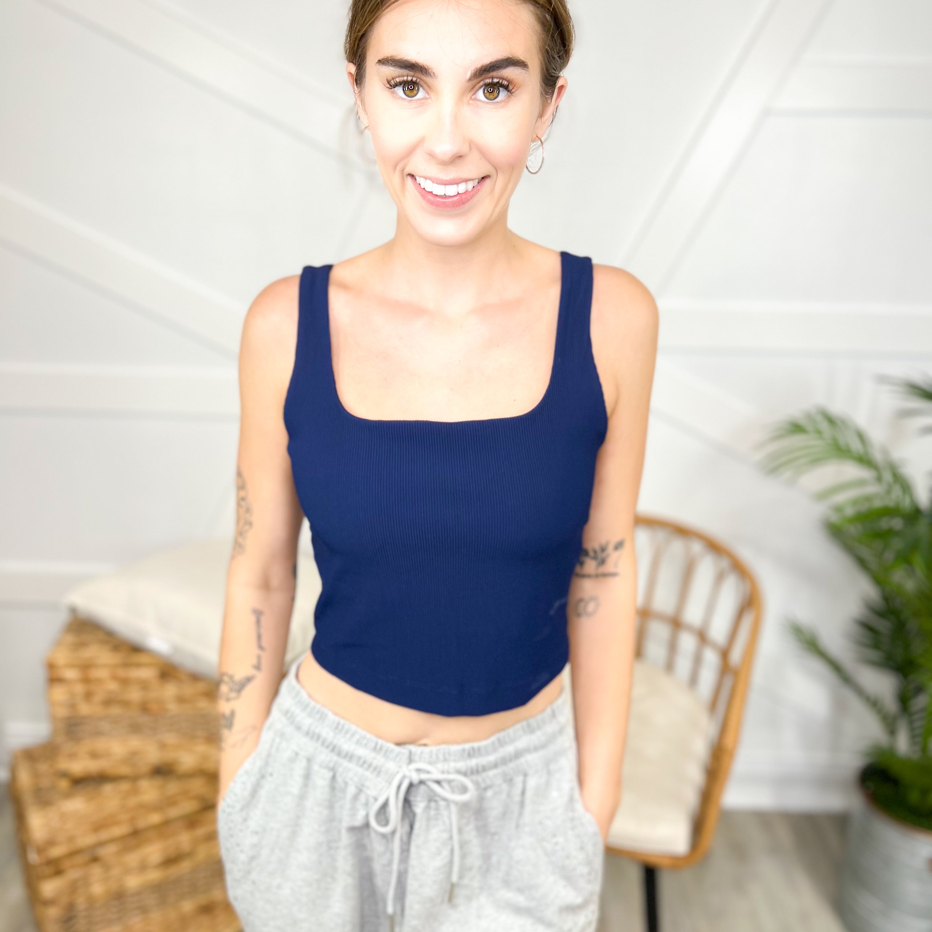 Restock: Team Player Ribbed Brami Top-100 Tank/Crop Tops-Rae Mode-Heathered Boho Boutique, Women's Fashion and Accessories in Palmetto, FL