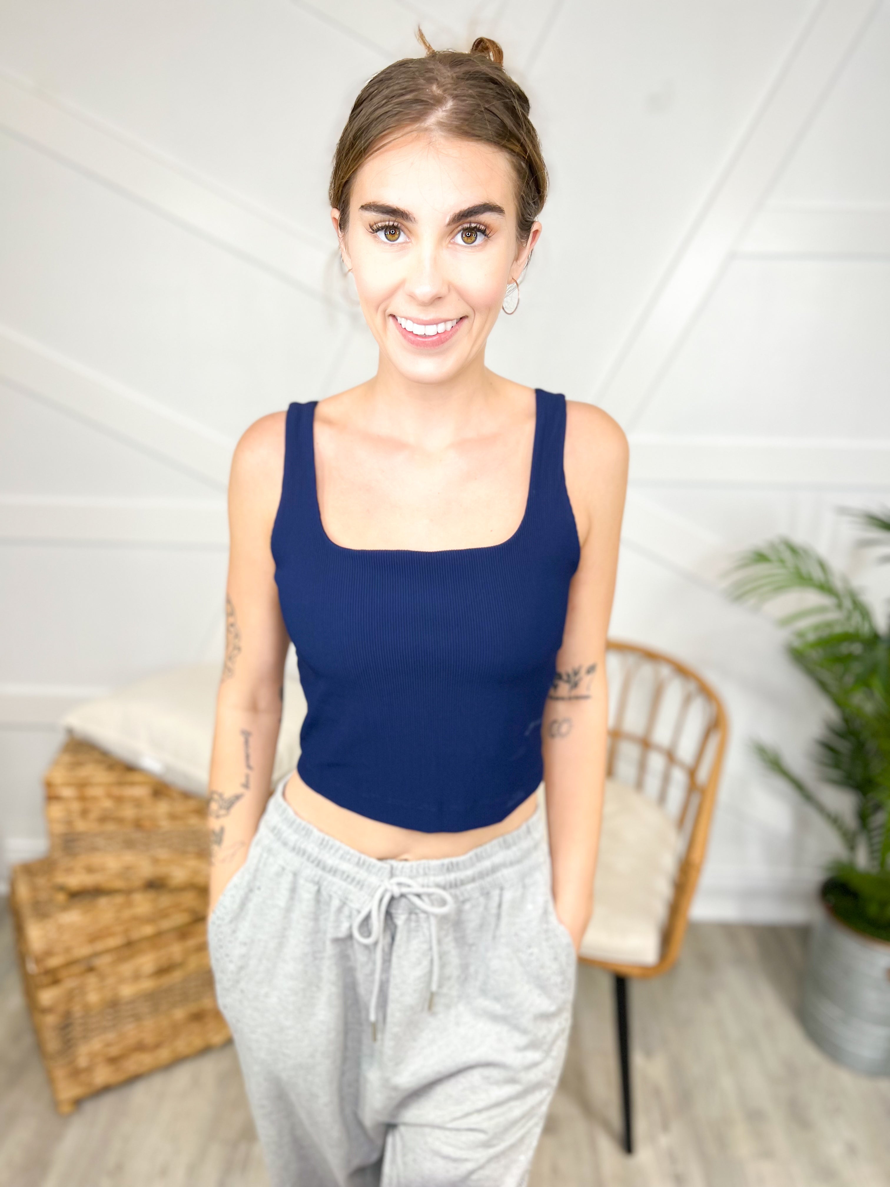 Team Player Ribbed Brami Top-100 Tank/Crop Tops-Rae Mode-Heathered Boho Boutique, Women's Fashion and Accessories in Palmetto, FL