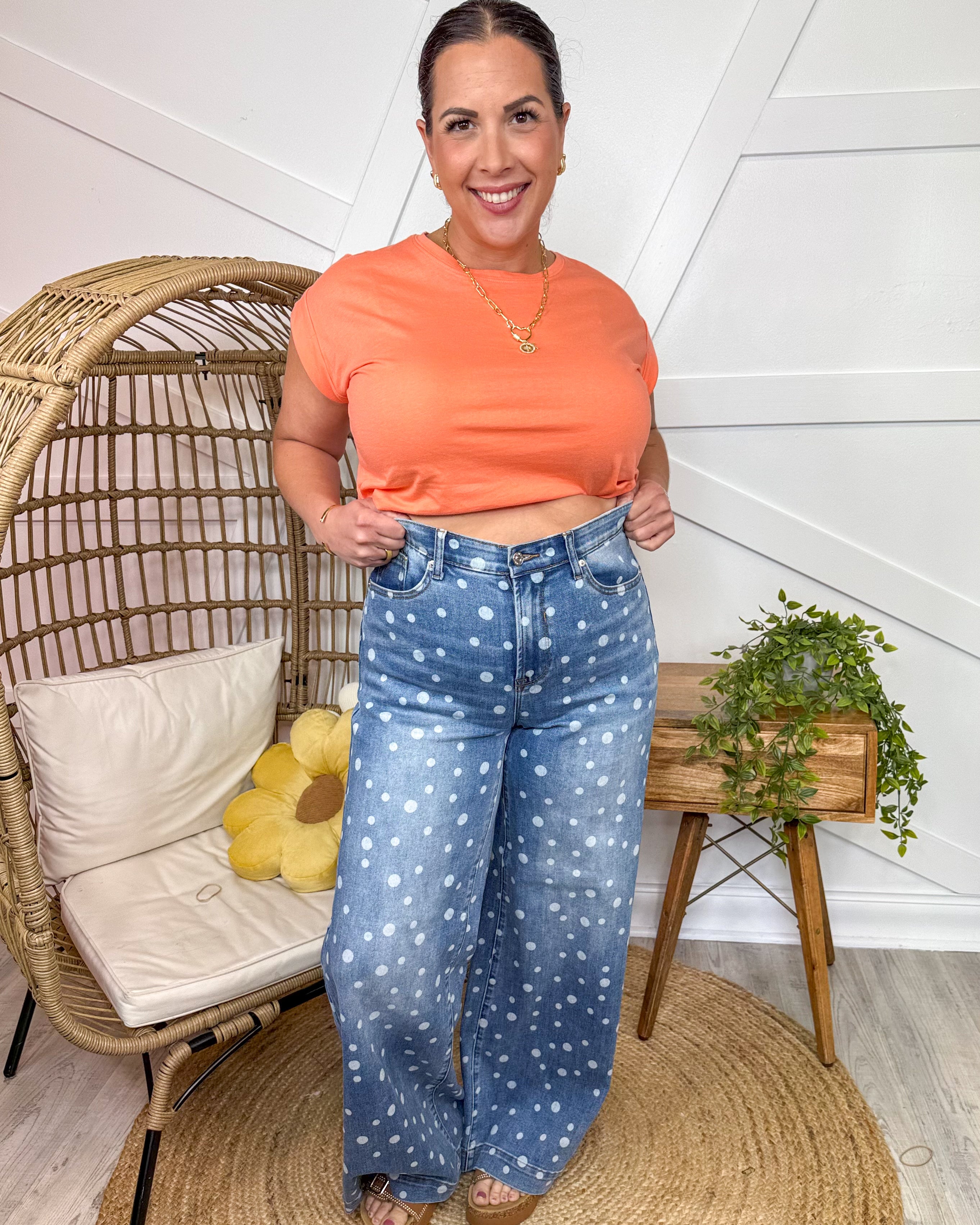 The Sweet Spot Wide Leg Tummy Control Jeans By Saige-190 JEANS-SAIGE-Heathered Boho Boutique, Women's Fashion and Accessories in Palmetto, FL