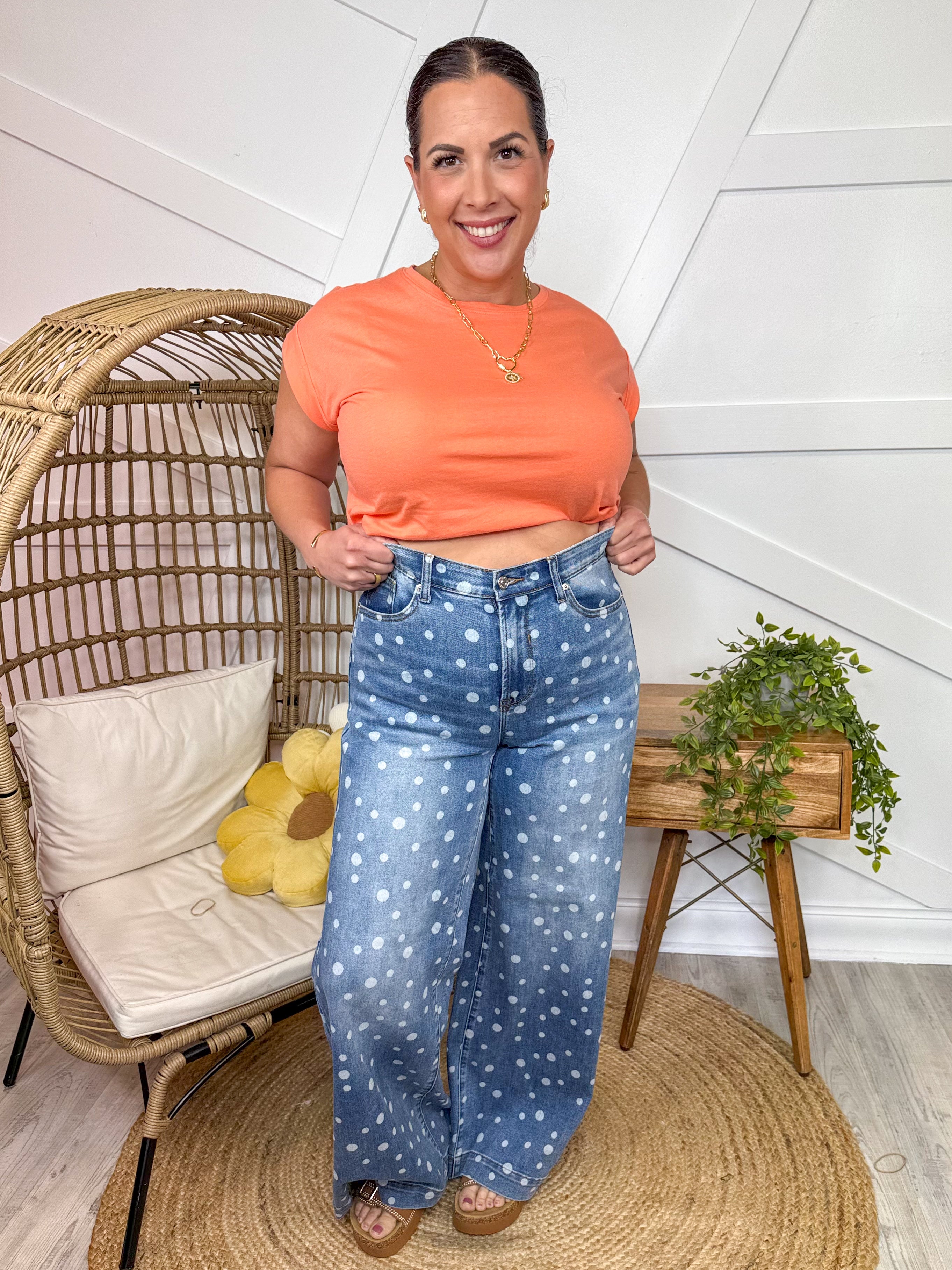 The Sweet Spot Wide Leg Tummy Control Jeans By Saige-190 JEANS-SAIGE-Heathered Boho Boutique, Women's Fashion and Accessories in Palmetto, FL
