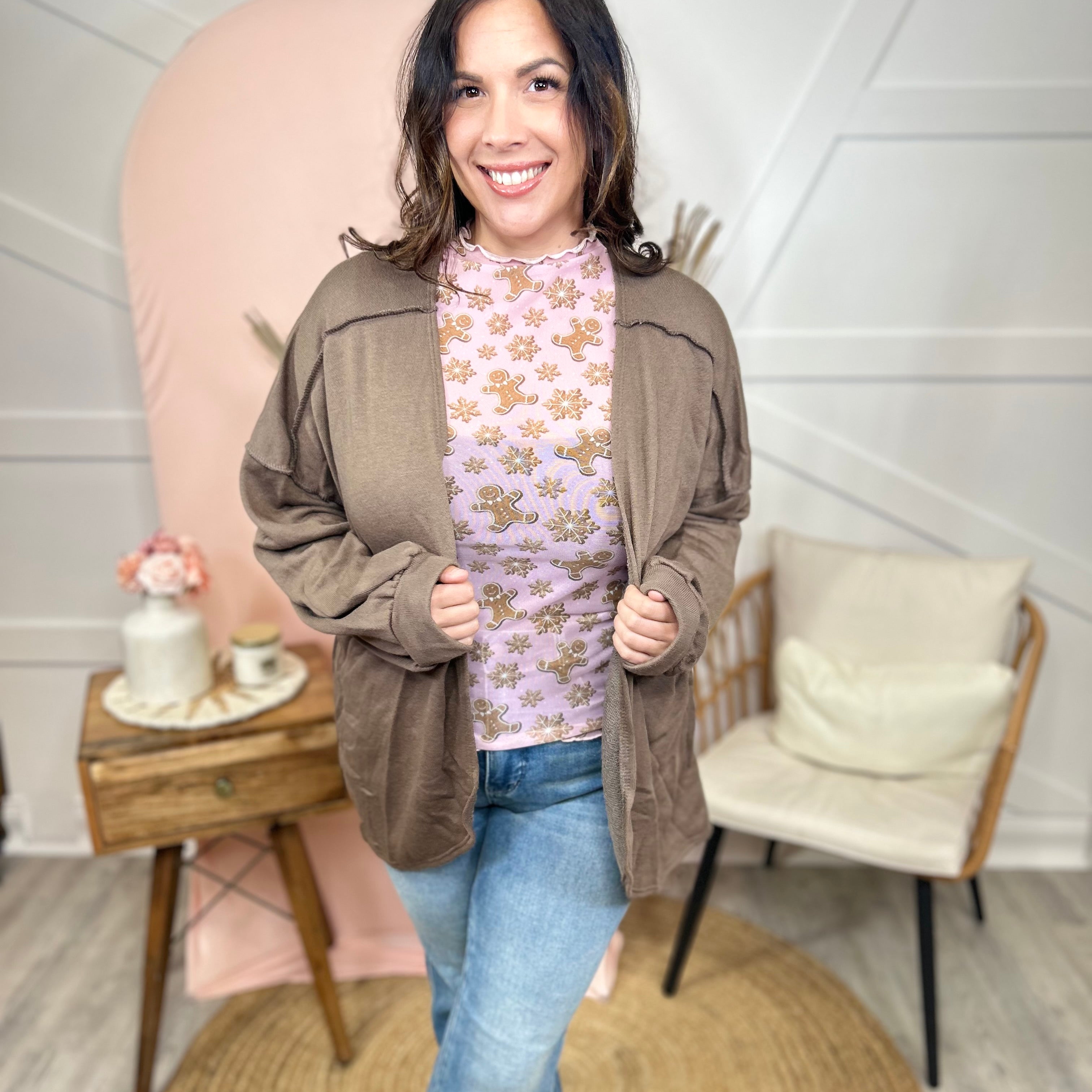 Being Extra Cardigan-220 Cardigans/ Kimonos-Heimish-Heathered Boho Boutique, Women's Fashion and Accessories in Palmetto, FL