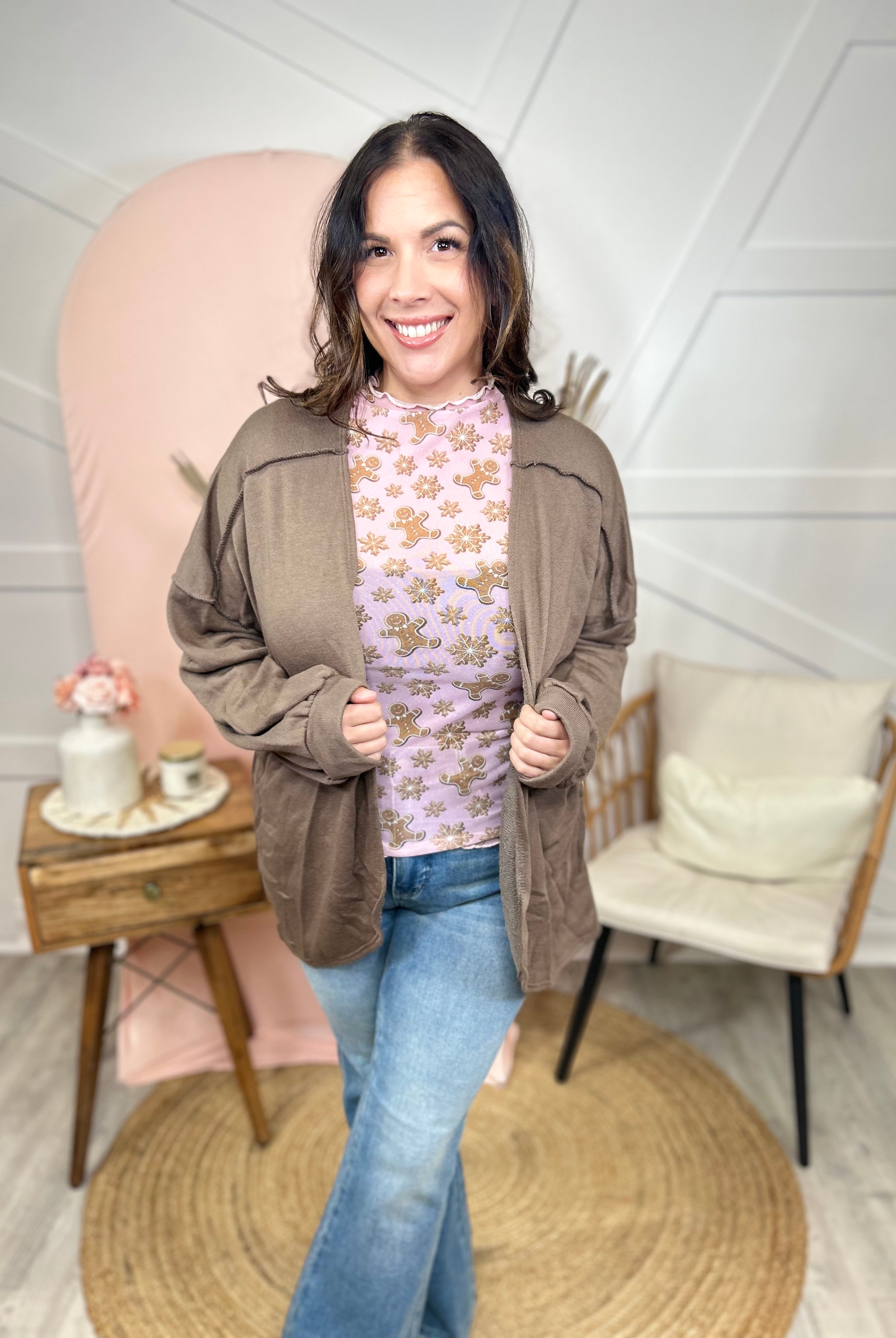 Being Extra Cardigan-220 Cardigans/ Kimonos-Heimish-Heathered Boho Boutique, Women's Fashion and Accessories in Palmetto, FL