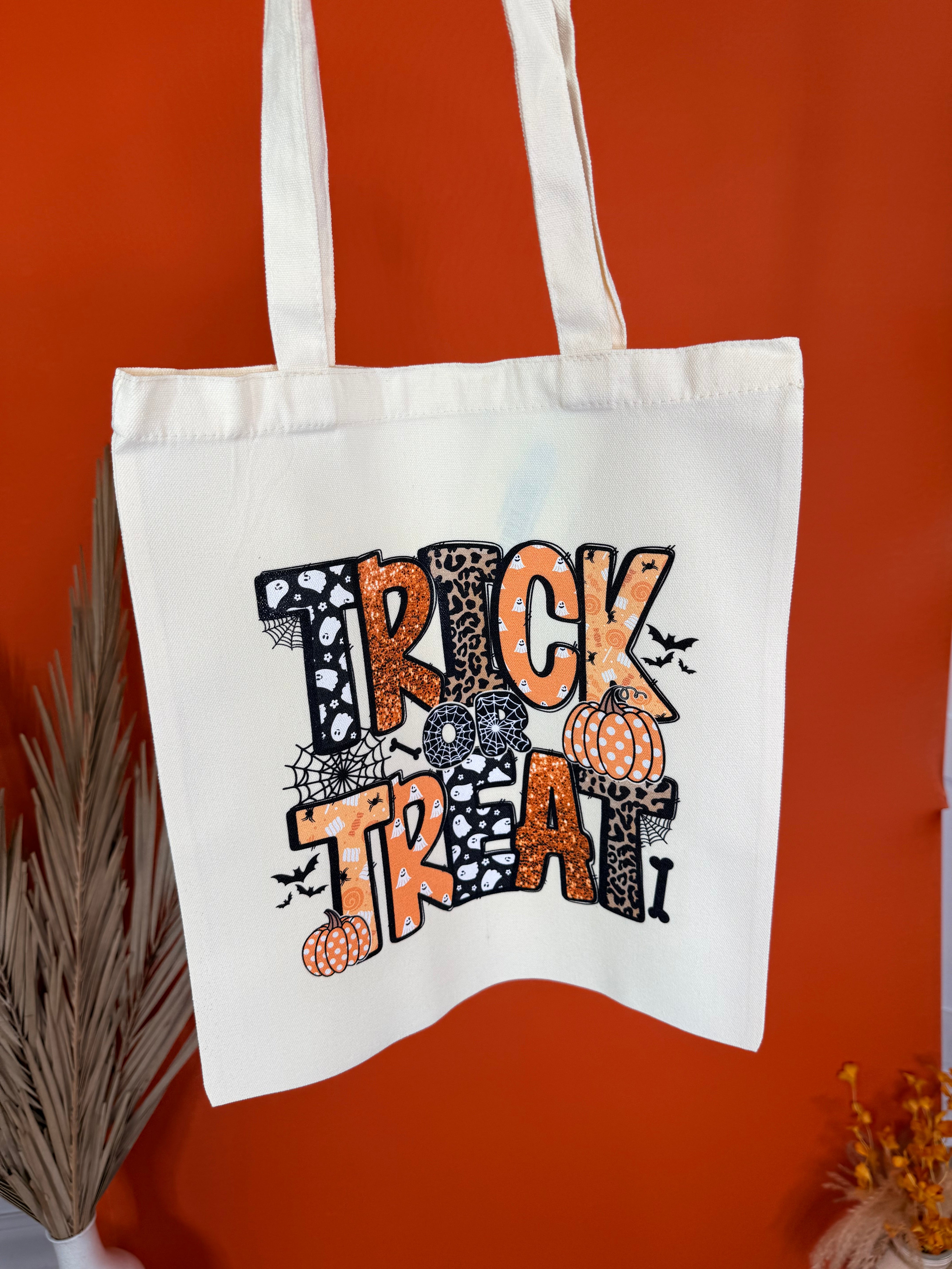 Preppy Trick or Treat Graphic Tote-320 Bags-Heathered Boho-Heathered Boho Boutique, Women's Fashion and Accessories in Palmetto, FL