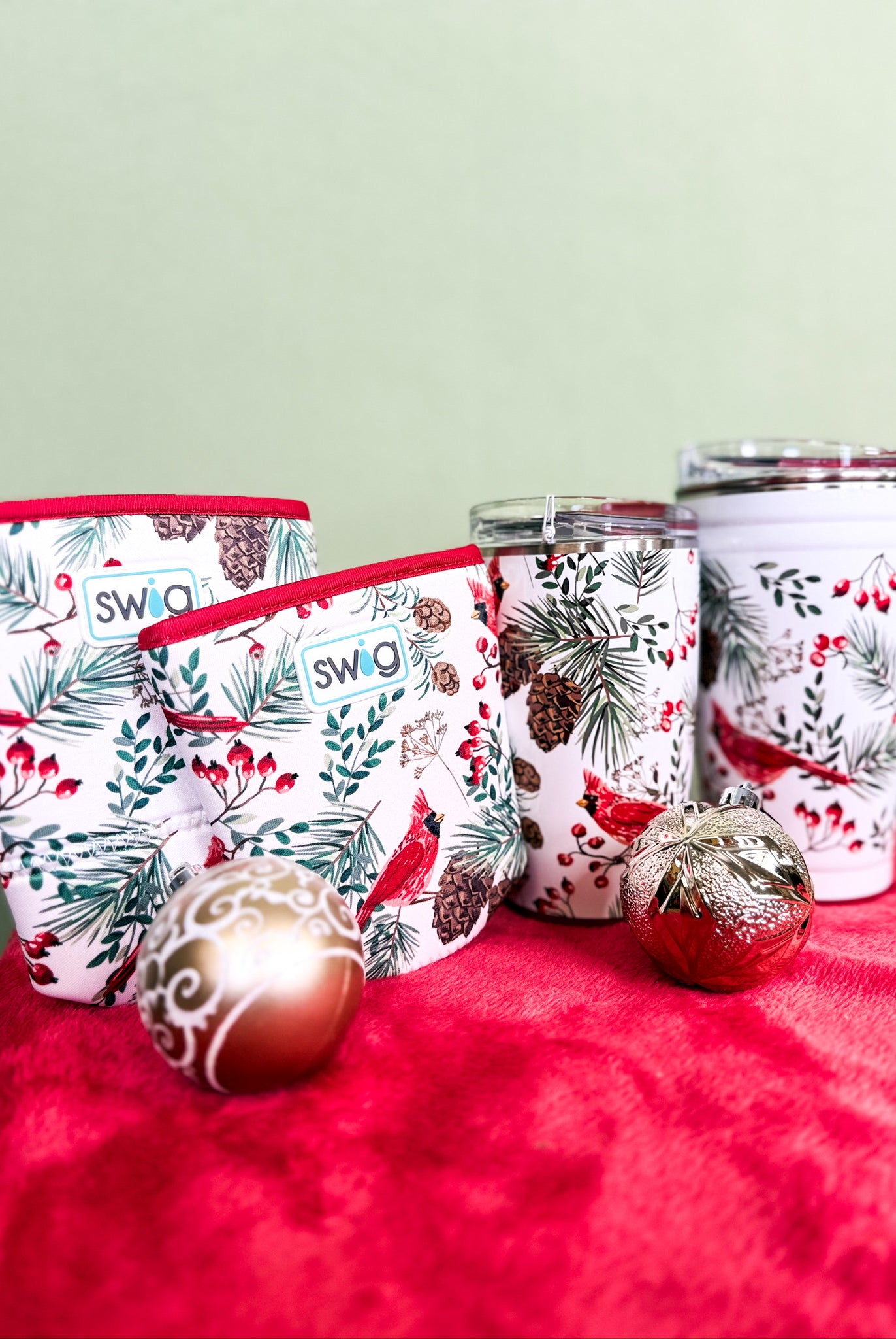 Winter Cardinals Swig-340 Other Accessories-Swig-Heathered Boho Boutique, Women's Fashion and Accessories in Palmetto, FL