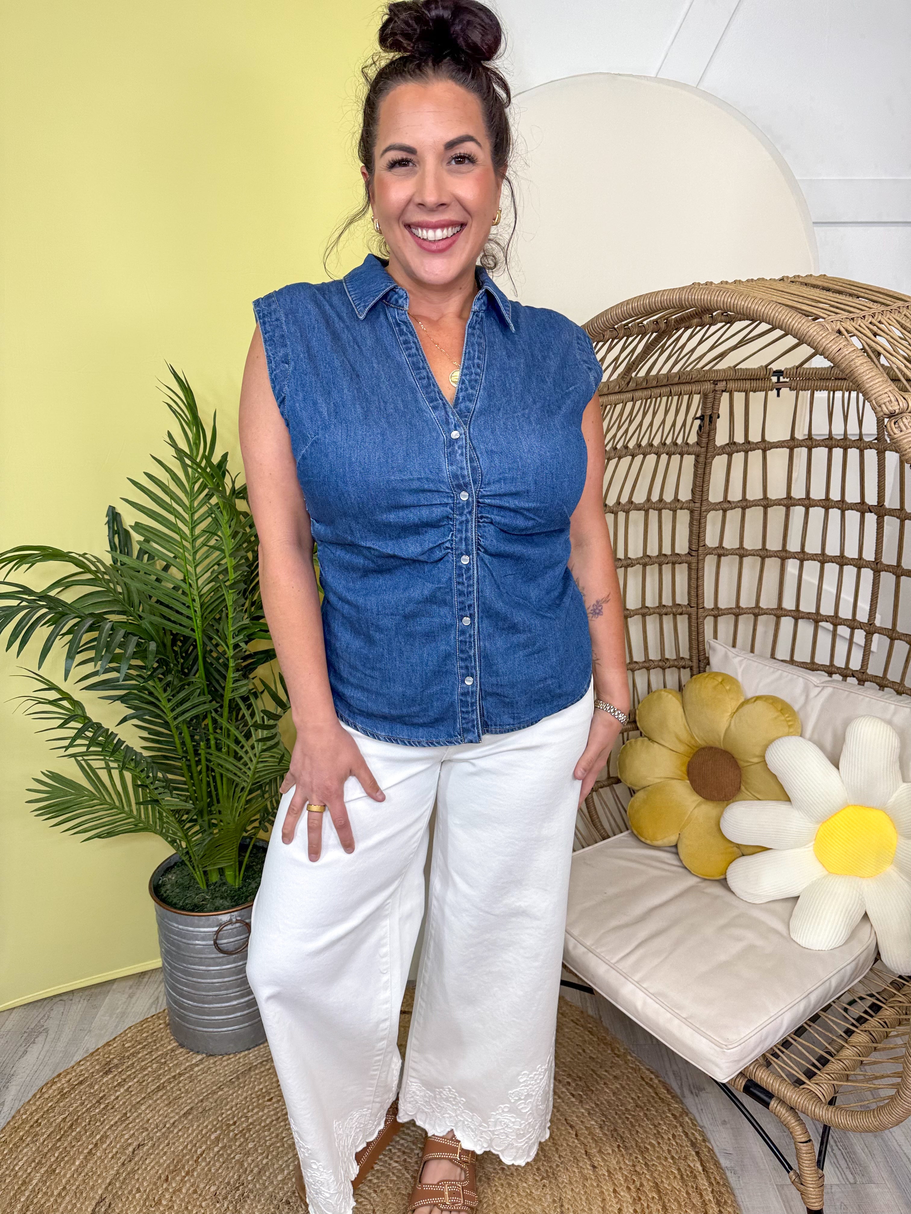 The Perfect Fit Denim Top-100 TANK/CROP TOPS-RISEN-Heathered Boho Boutique, Women's Fashion and Accessories in Palmetto, FL