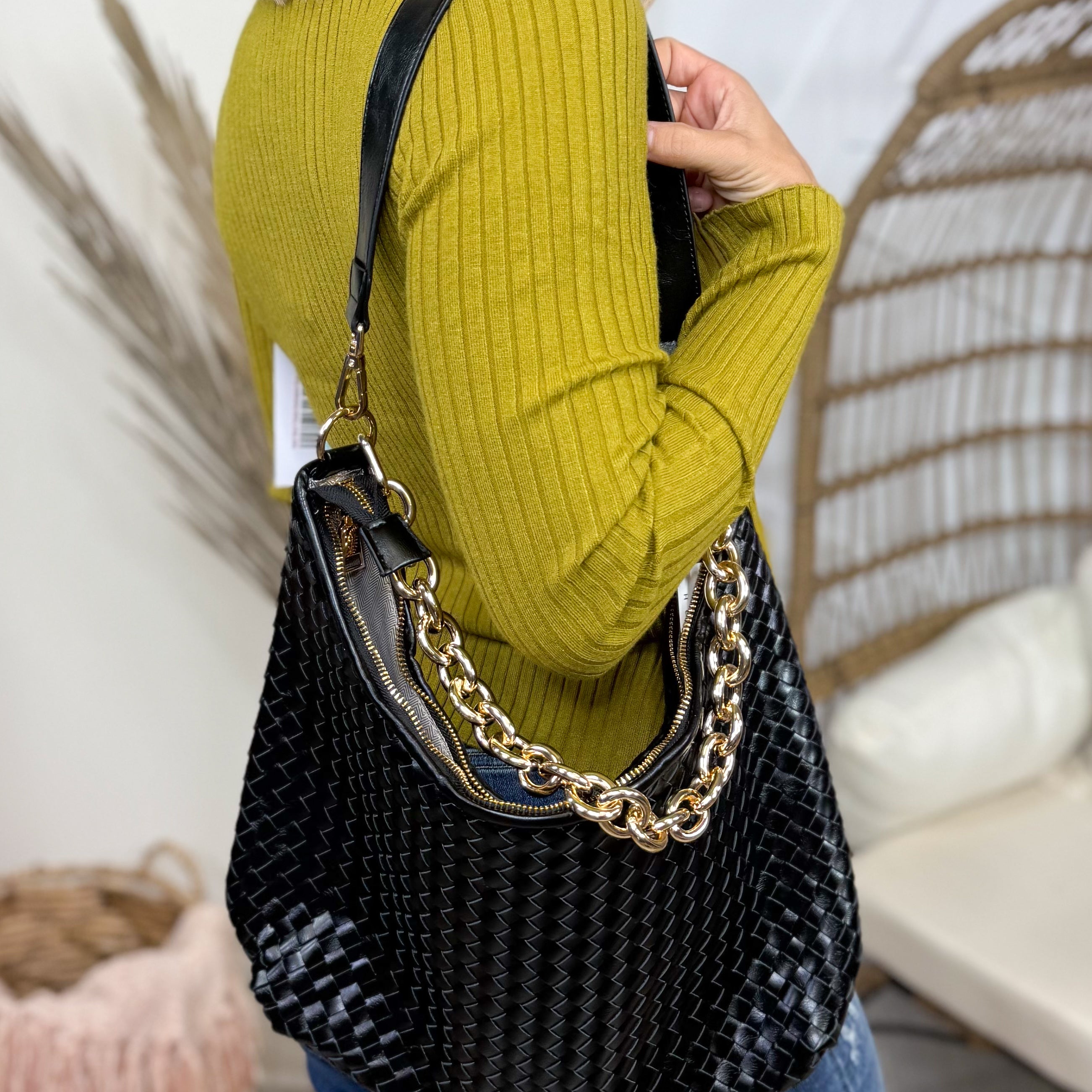 Sienna Slouchy Woven Shoulder Bag-320 Bags-PRETTY SIMPLE-Heathered Boho Boutique, Women's Fashion and Accessories in Palmetto, FL