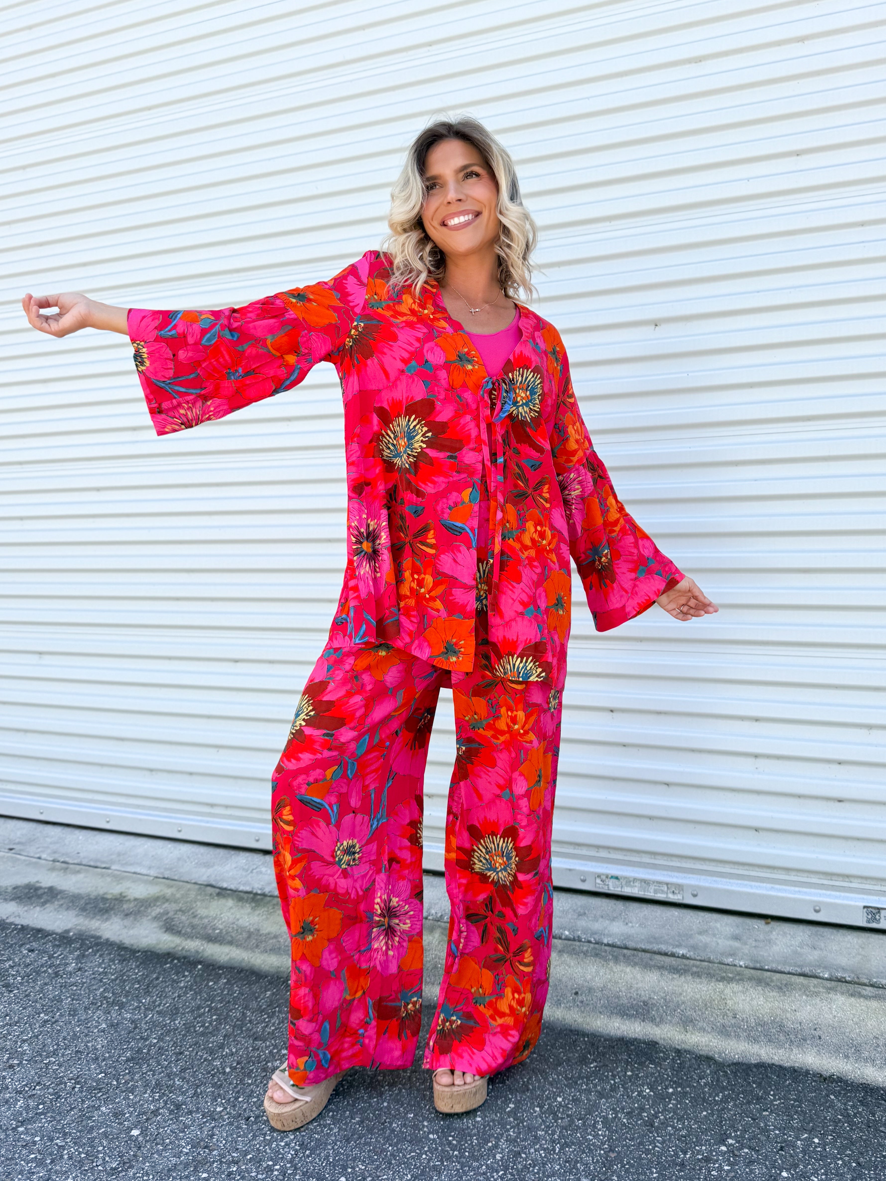 CASA BELLA FLORAL SET-240 Activewear/Sets-Blakeley Designs-Heathered Boho Boutique, Women's Fashion and Accessories in Palmetto, FL