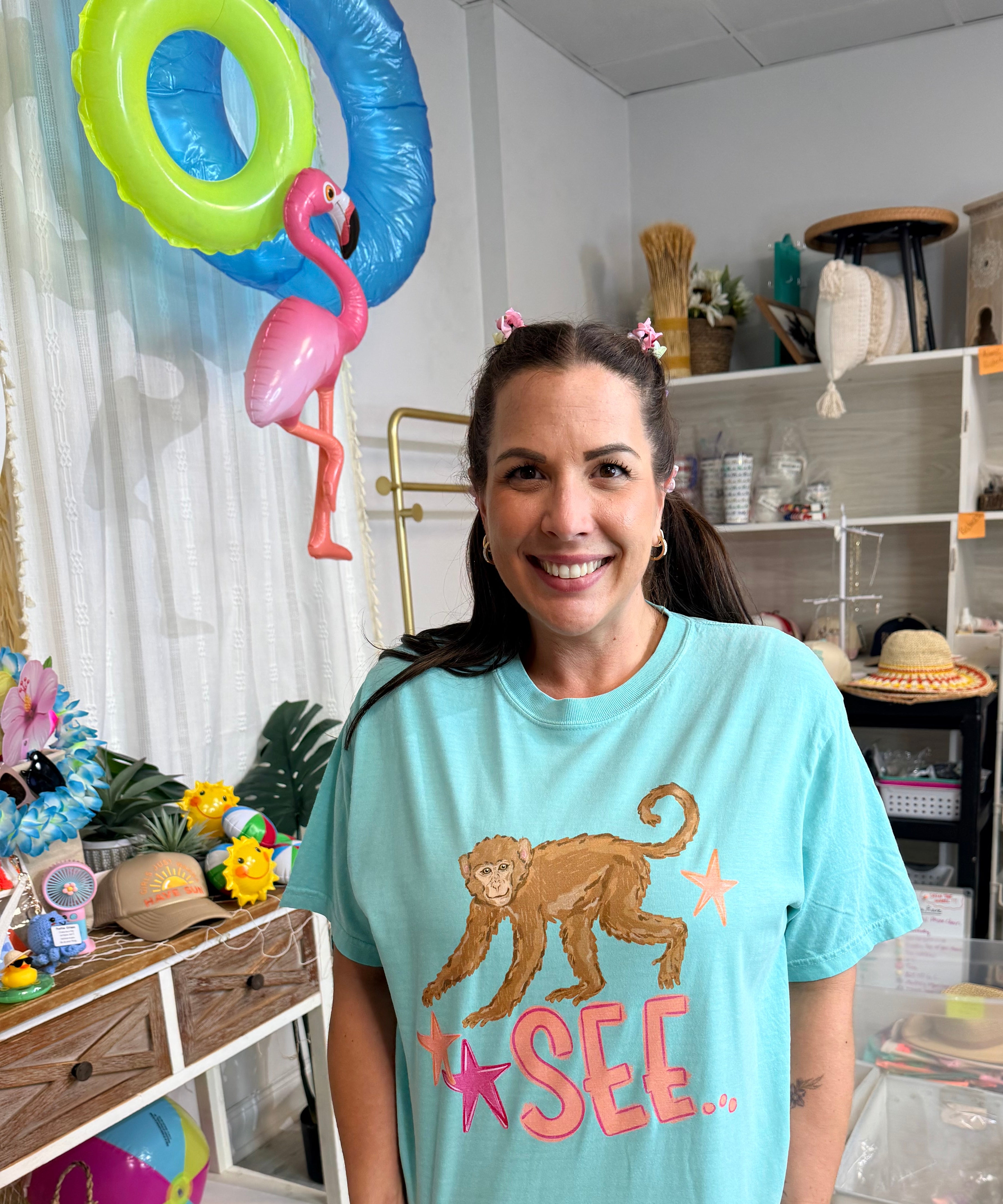 Monkey See Graphic Tee-130 Graphic Tees-Heathered Boho-Heathered Boho Boutique, Women's Fashion and Accessories in Palmetto, FL