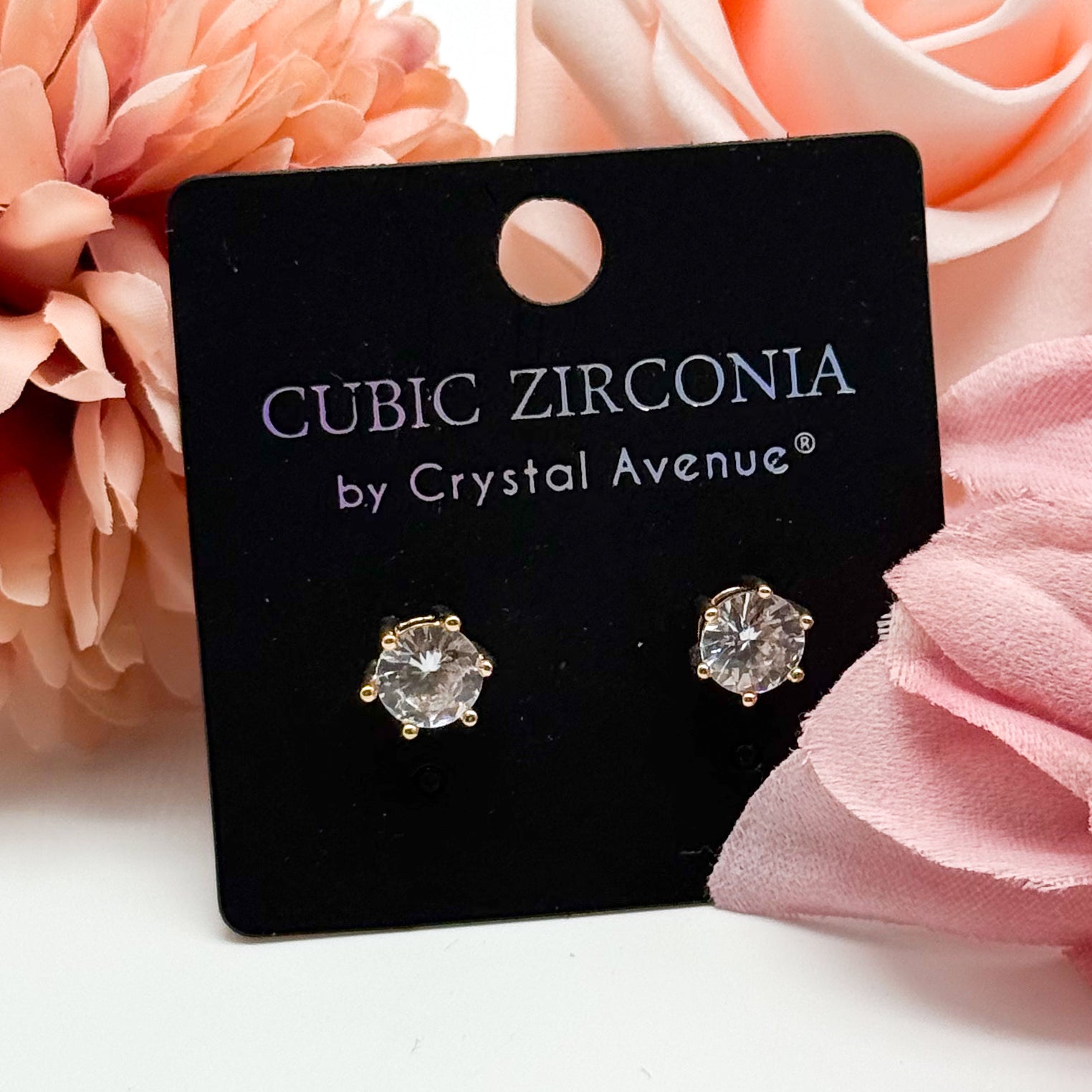 7mm Radiant CZ Stud-310 Jewelry-RM Manufacturing-Heathered Boho Boutique, Women's Fashion and Accessories in Palmetto, FL