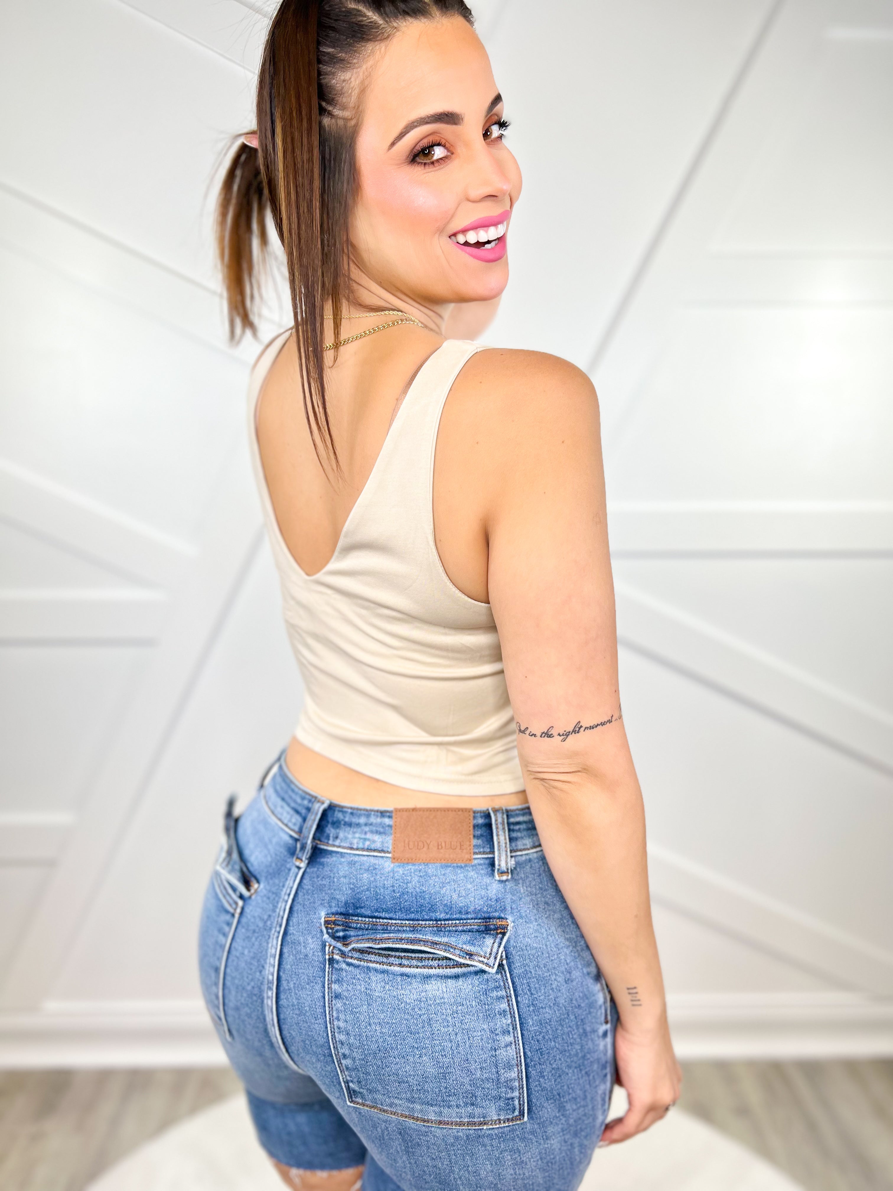 Enough For Me Top-100 TANK/CROP TOPS-She + Sky-Heathered Boho Boutique, Women's Fashion and Accessories in Palmetto, FL