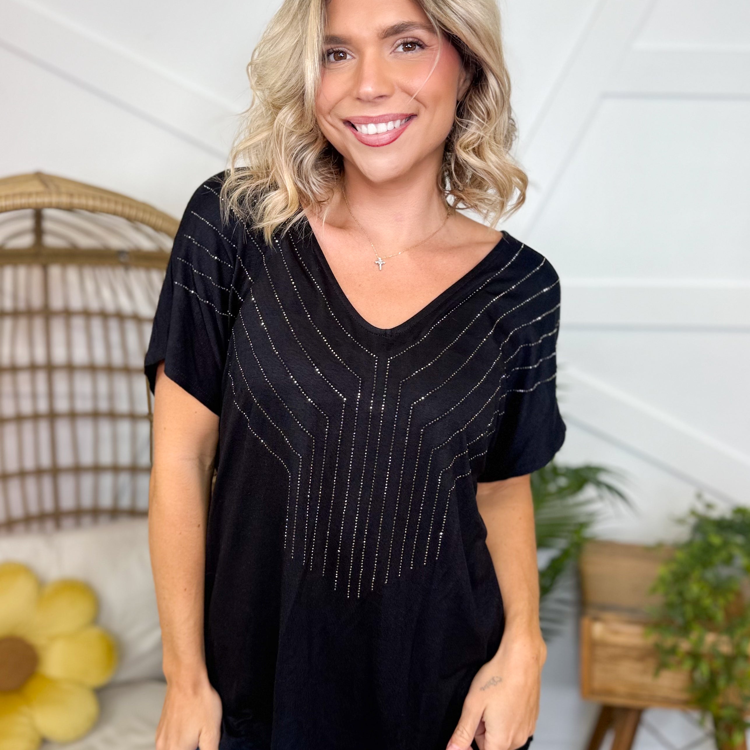 Simple Sass Top-110 Short Sleeve Top-VOCAL-Heathered Boho Boutique, Women's Fashion and Accessories in Palmetto, FL
