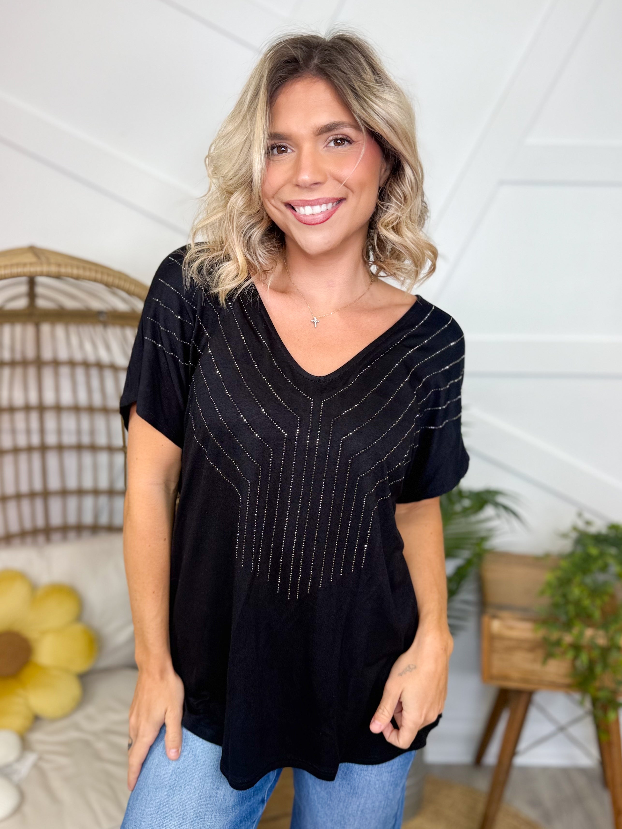 Simple Sass Top-110 Short Sleeve Top-VOCAL-Heathered Boho Boutique, Women's Fashion and Accessories in Palmetto, FL