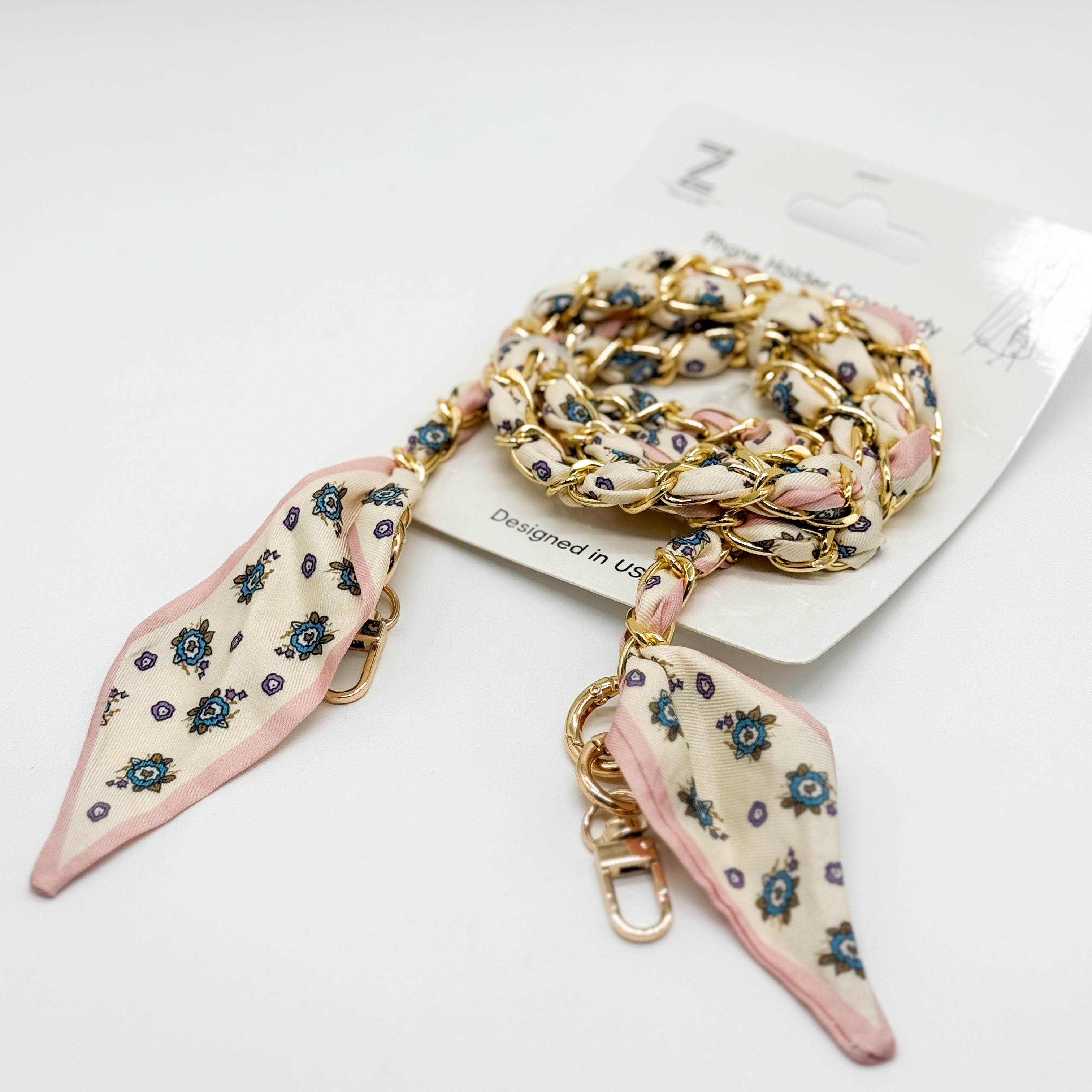 Silk Scarf Phone Holder Crossbody-340 Other Accessories-Queens Designs-Heathered Boho Boutique, Women's Fashion and Accessories in Palmetto, FL