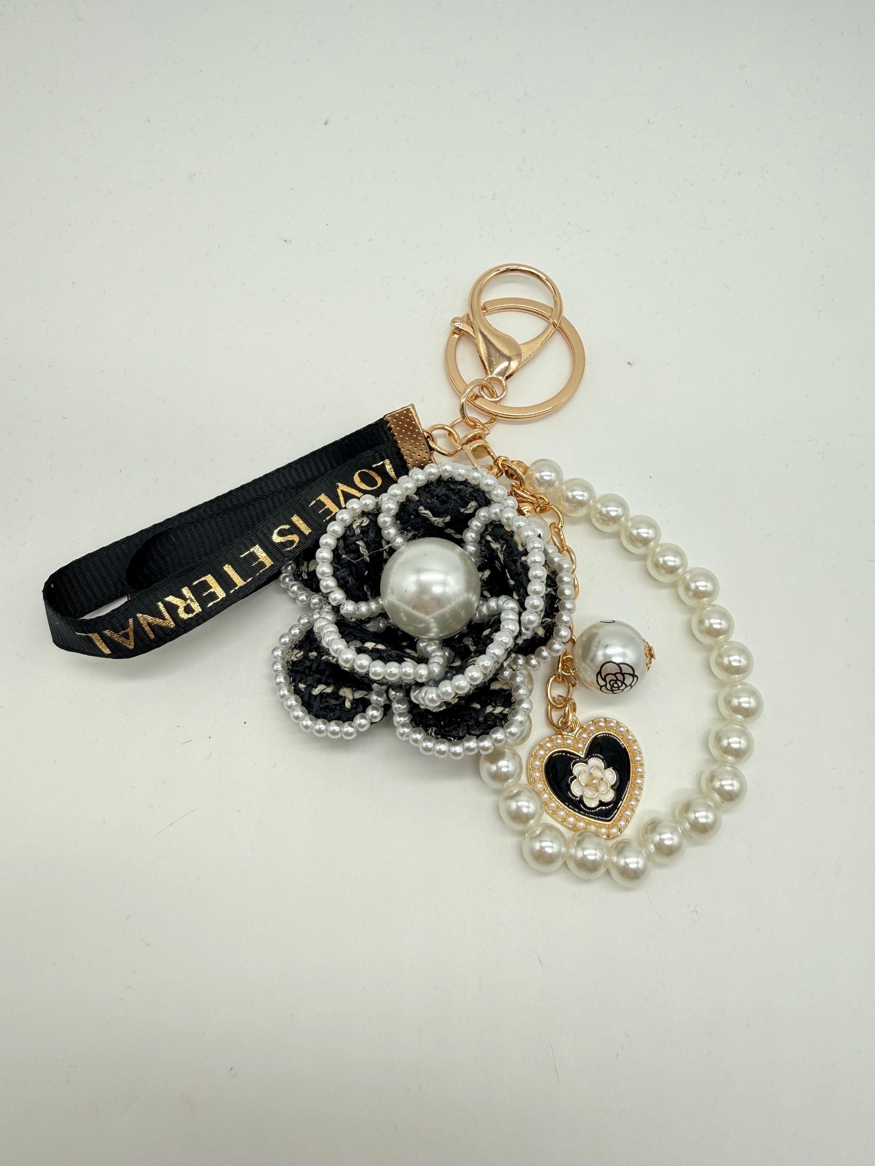 Pearls & Paris Bag Charm 🖤✨-340 Other Accessories-Heathered Boho-Heathered Boho Boutique, Women's Fashion and Accessories in Palmetto, FL