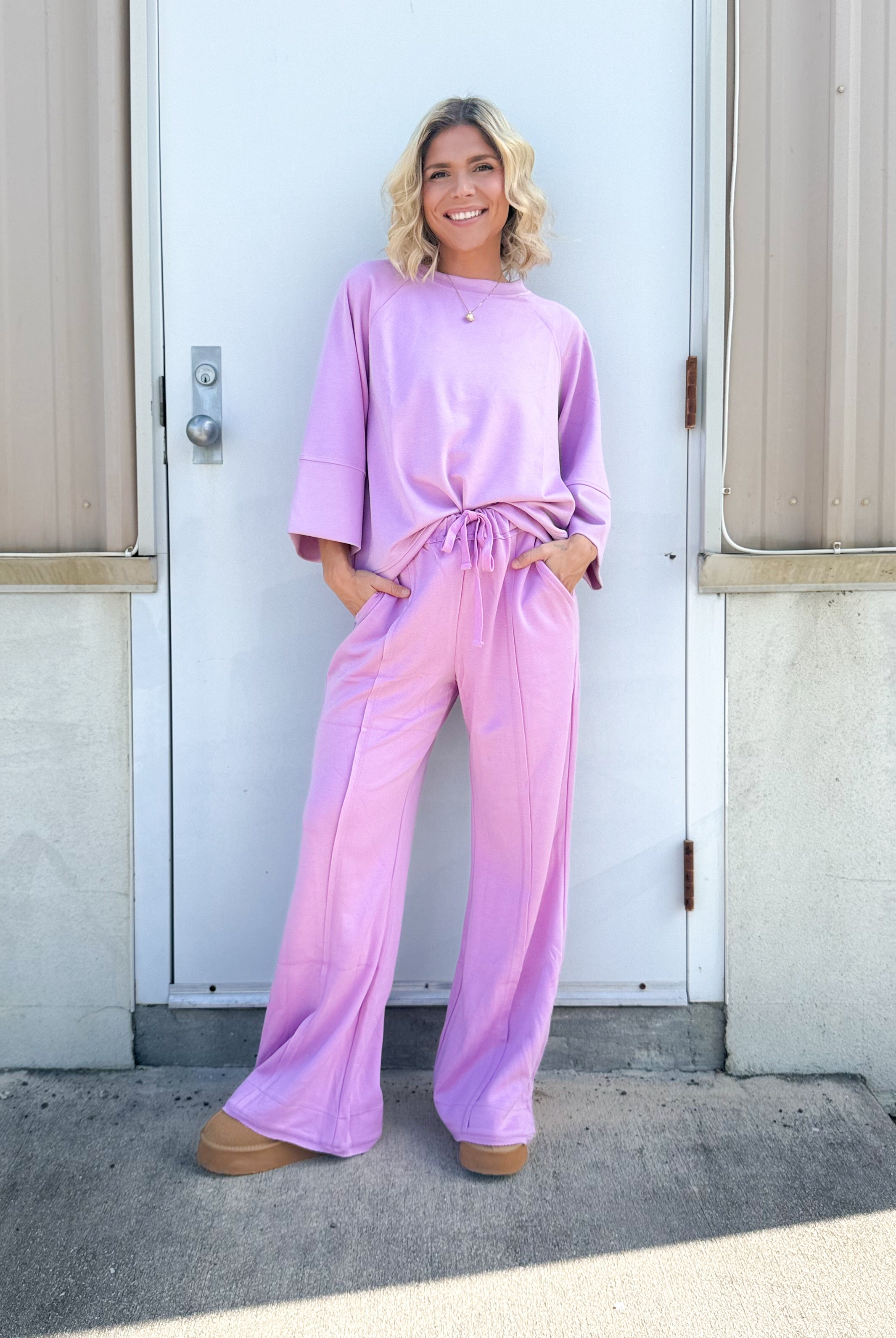 Comfort Calls Pants-150 PANTS-White Birch-Heathered Boho Boutique, Women's Fashion and Accessories in Palmetto, FL